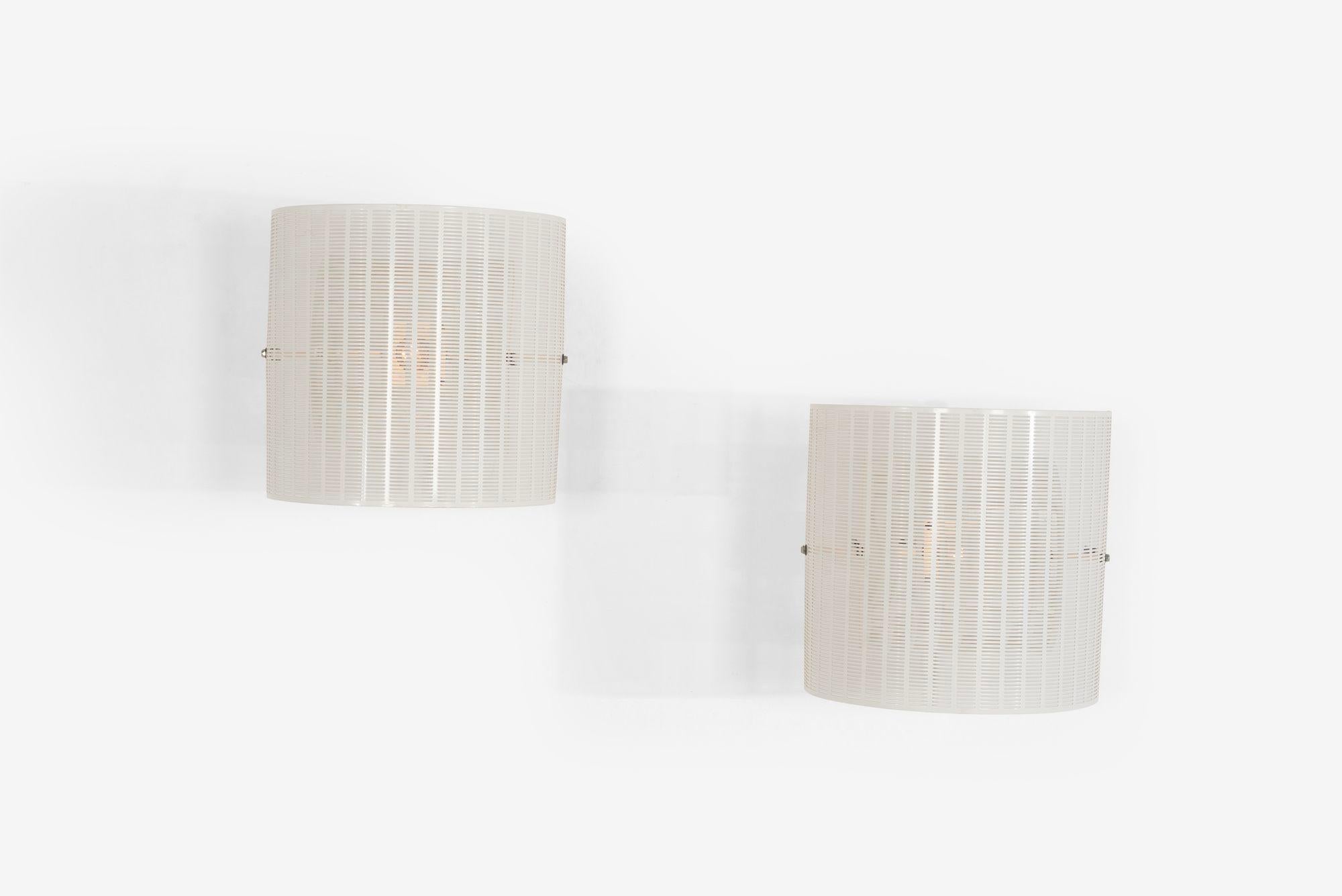 Pareja de apliques Mario Botta para Artemide Shogun Blanco, 1986 Posmoderno en venta