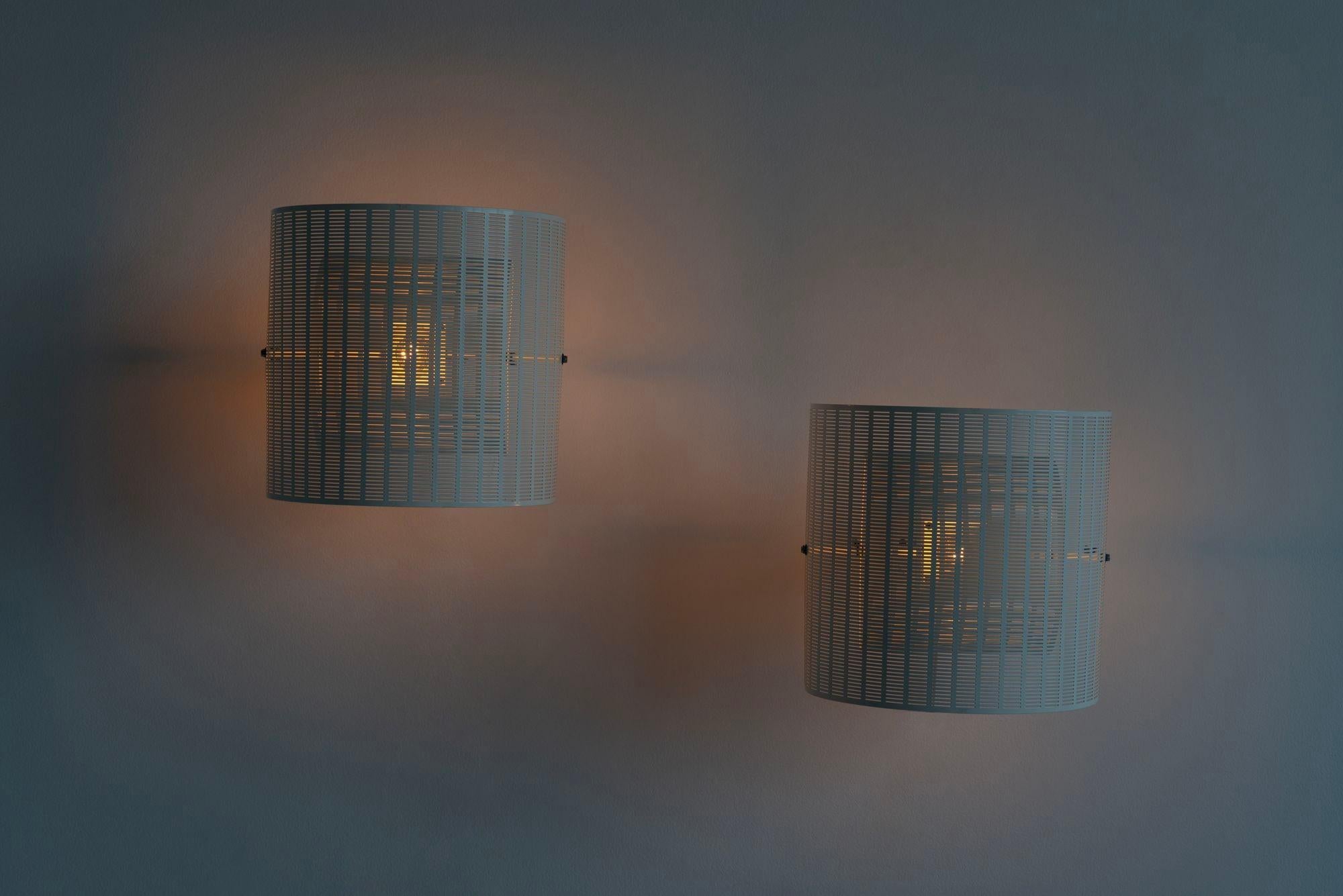 Pareja de apliques Mario Botta para Artemide Shogun Blanco, 1986 Italiano en venta