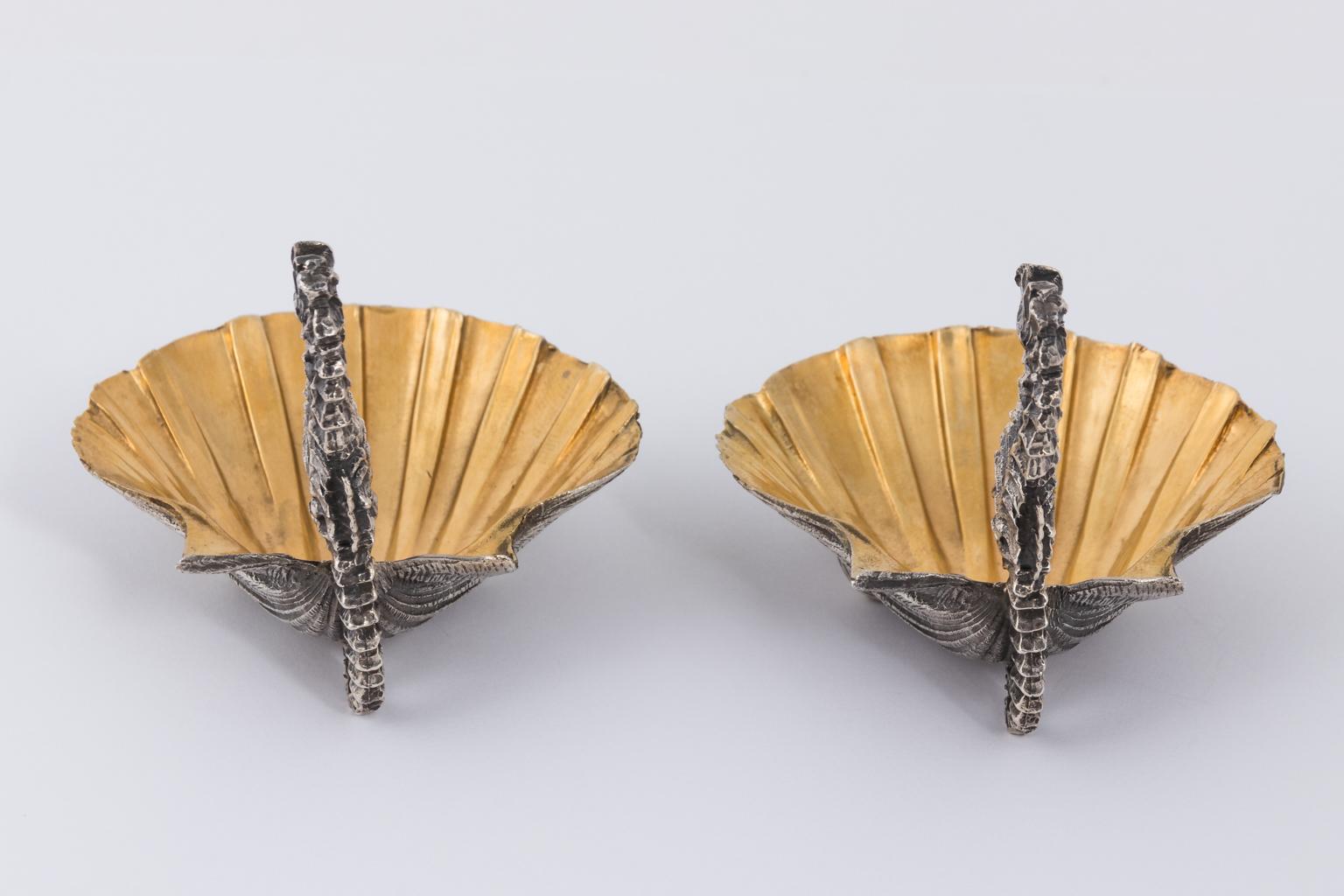 Pair of Mario Buccellati Sterling Silver Salt Dishes  2