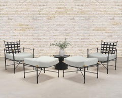 Pair of Mario Papperzini Amalfi Iron Lounge Chairs and Ottomans