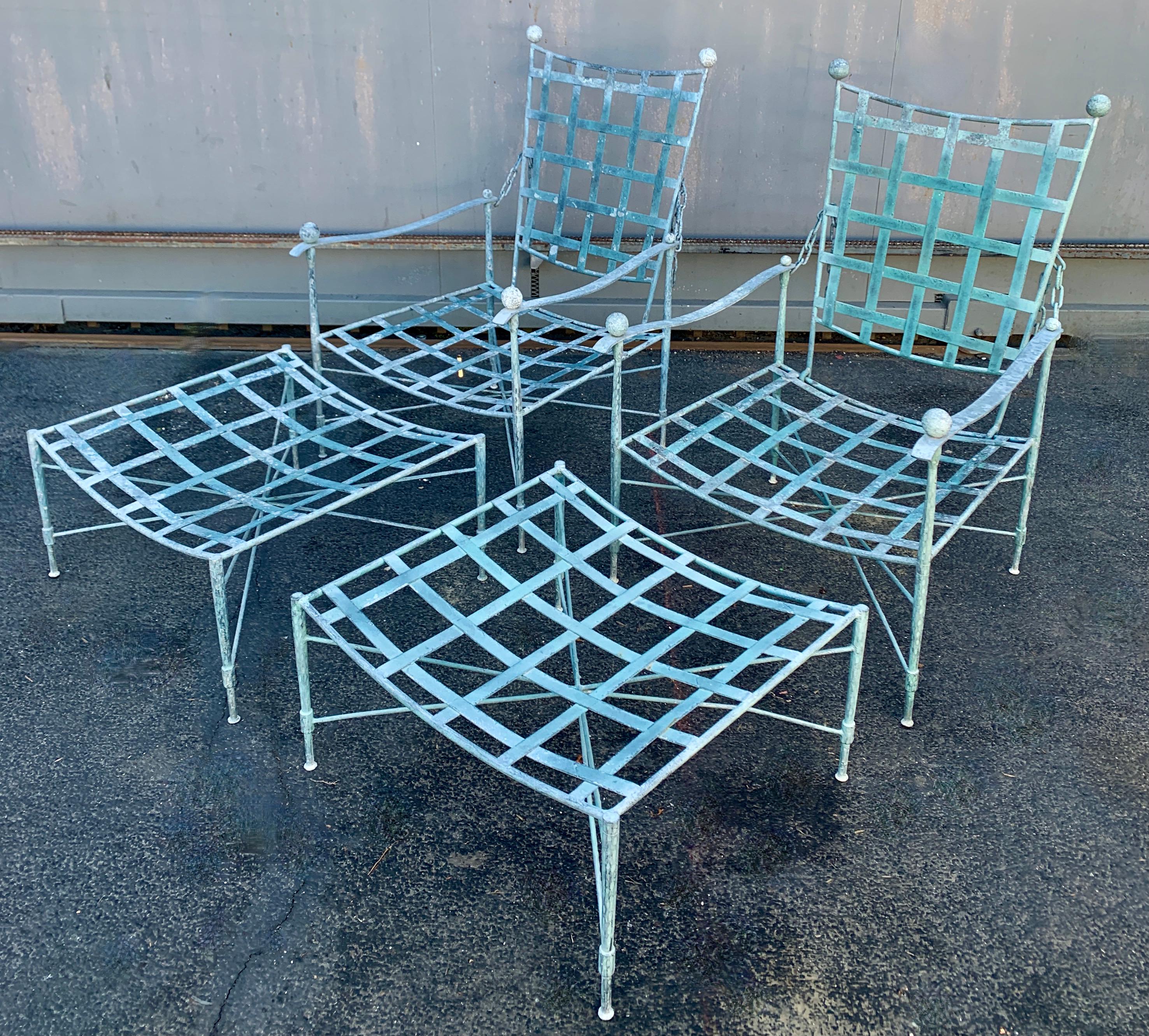 Pair of Mario Papperzini Chairs and Ottomans for John Salterini In Good Condition In Los Angeles, CA