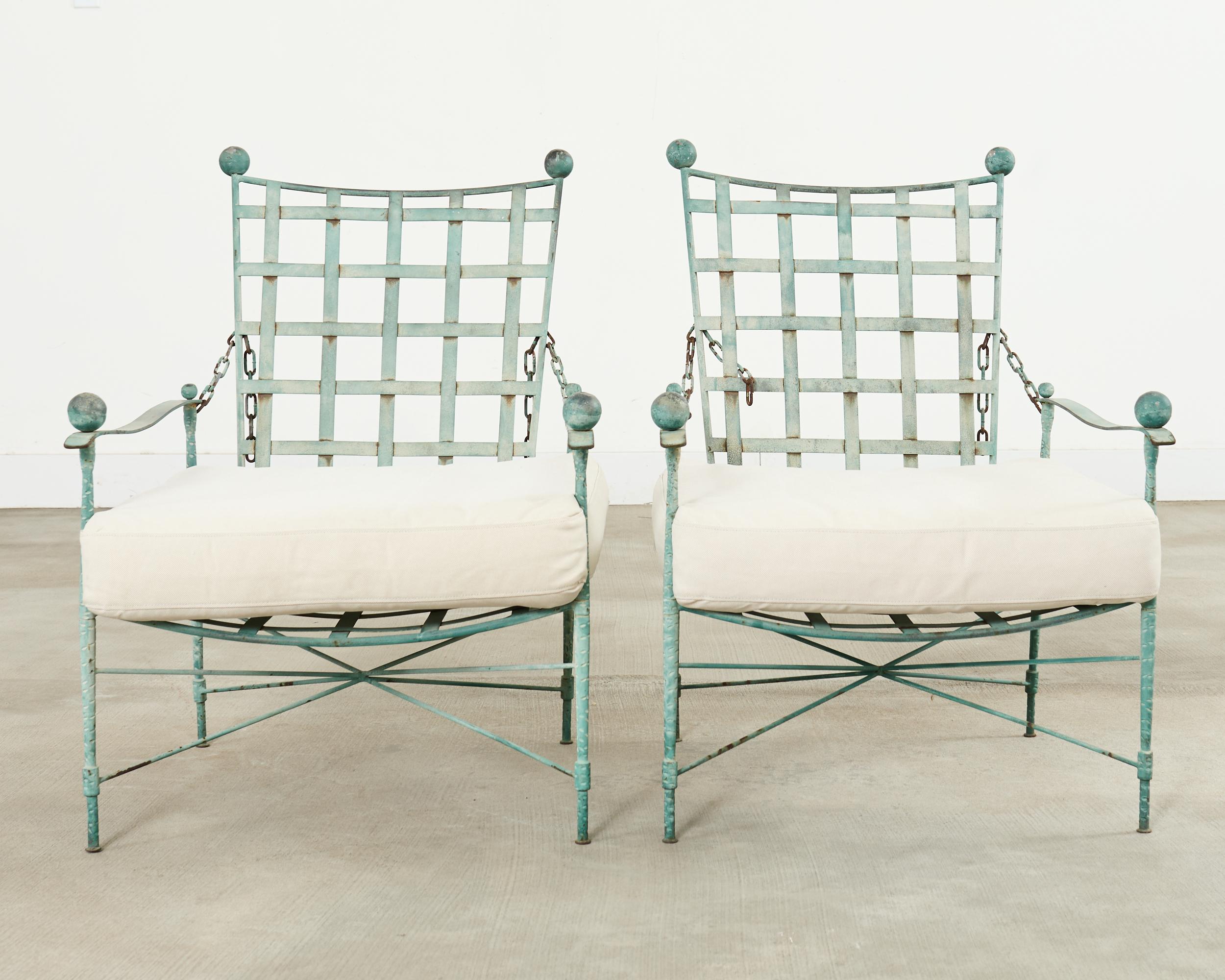 Mid-Century moderno Coppia di sedie da giardino di Mario Papperzini per Salterini in vendita