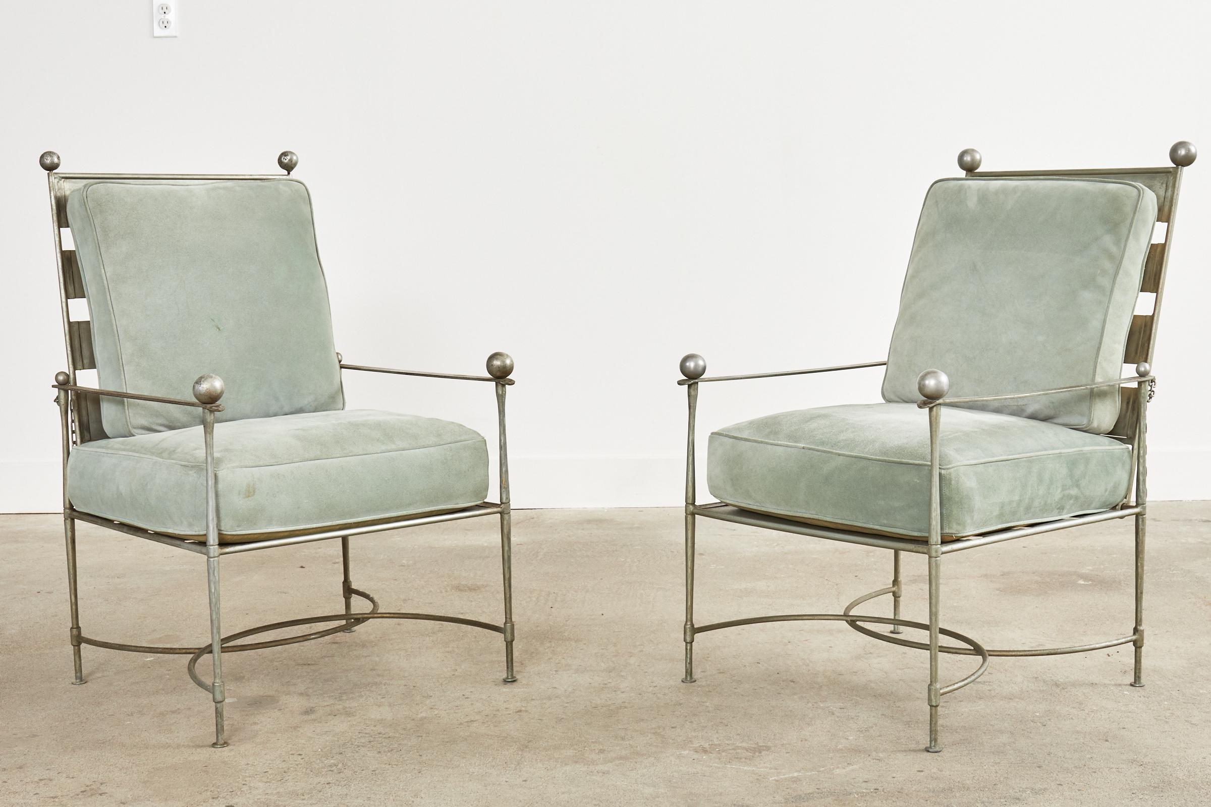 Italian Pair of Mario Papperzini for Salterini Garden Reclining Lounge Chairs