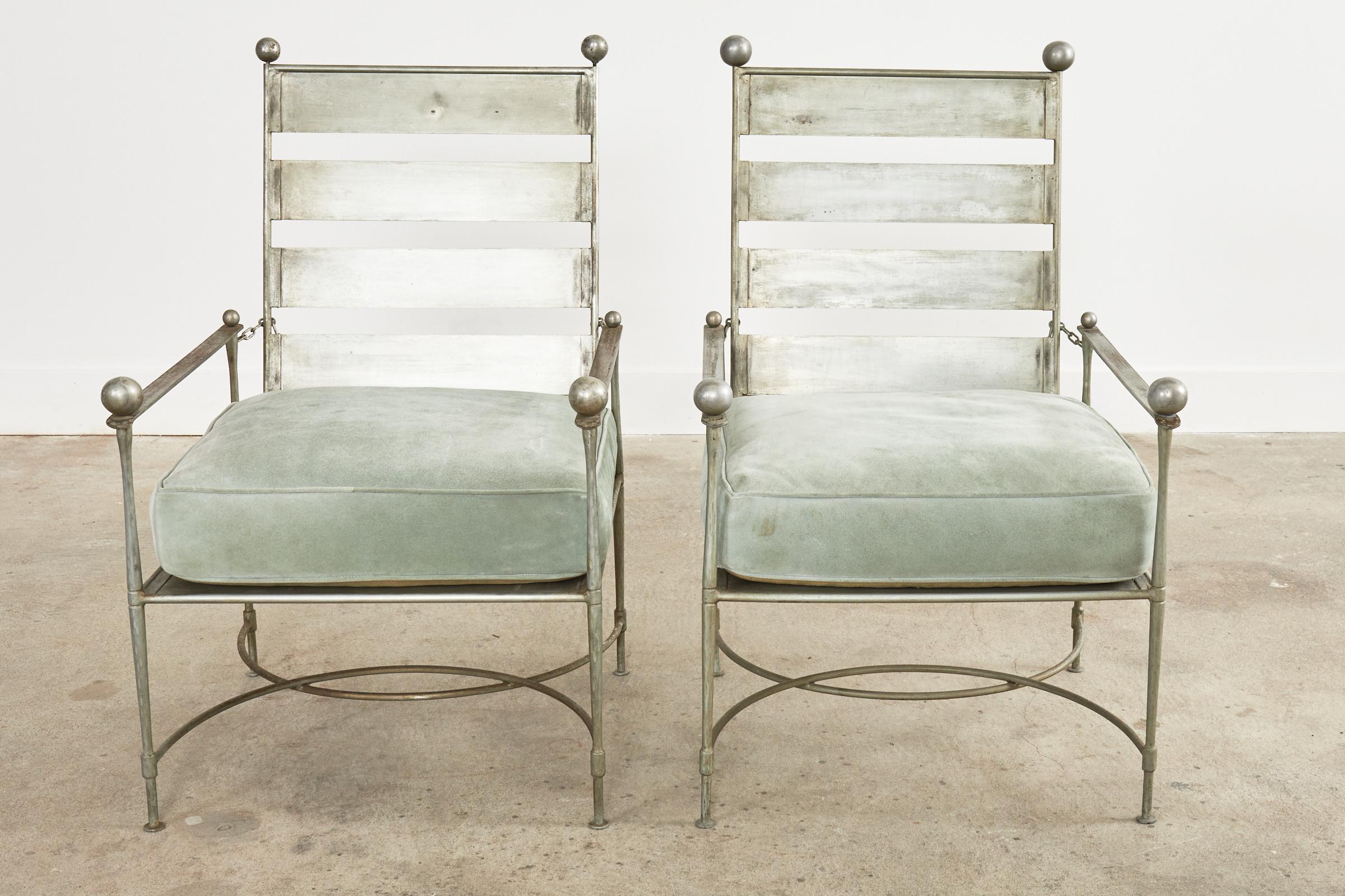 20th Century Pair of Mario Papperzini for Salterini Garden Reclining Lounge Chairs