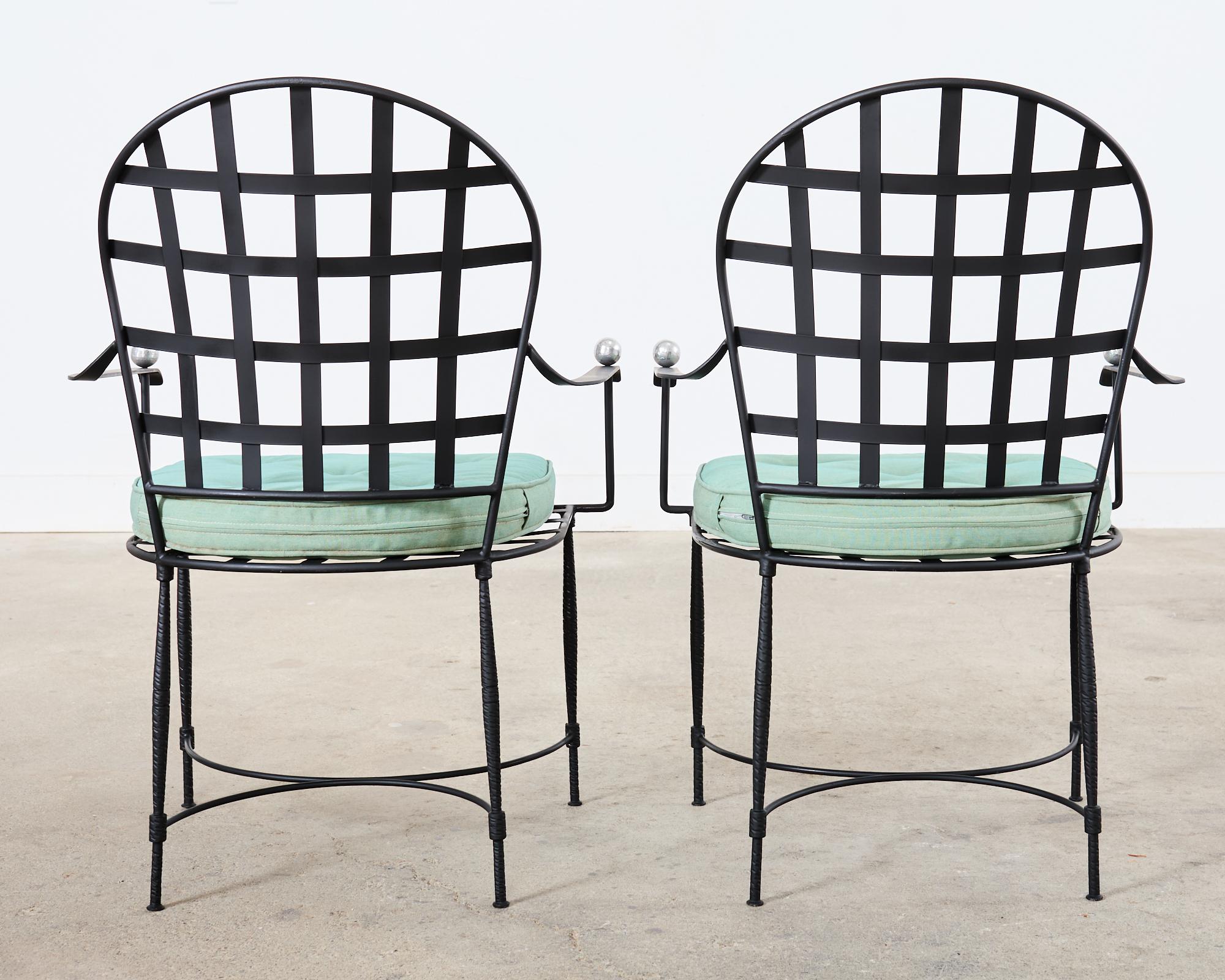 Pair of Mario Papperzini for Salterini Style Garden Dining Chairs  For Sale 3