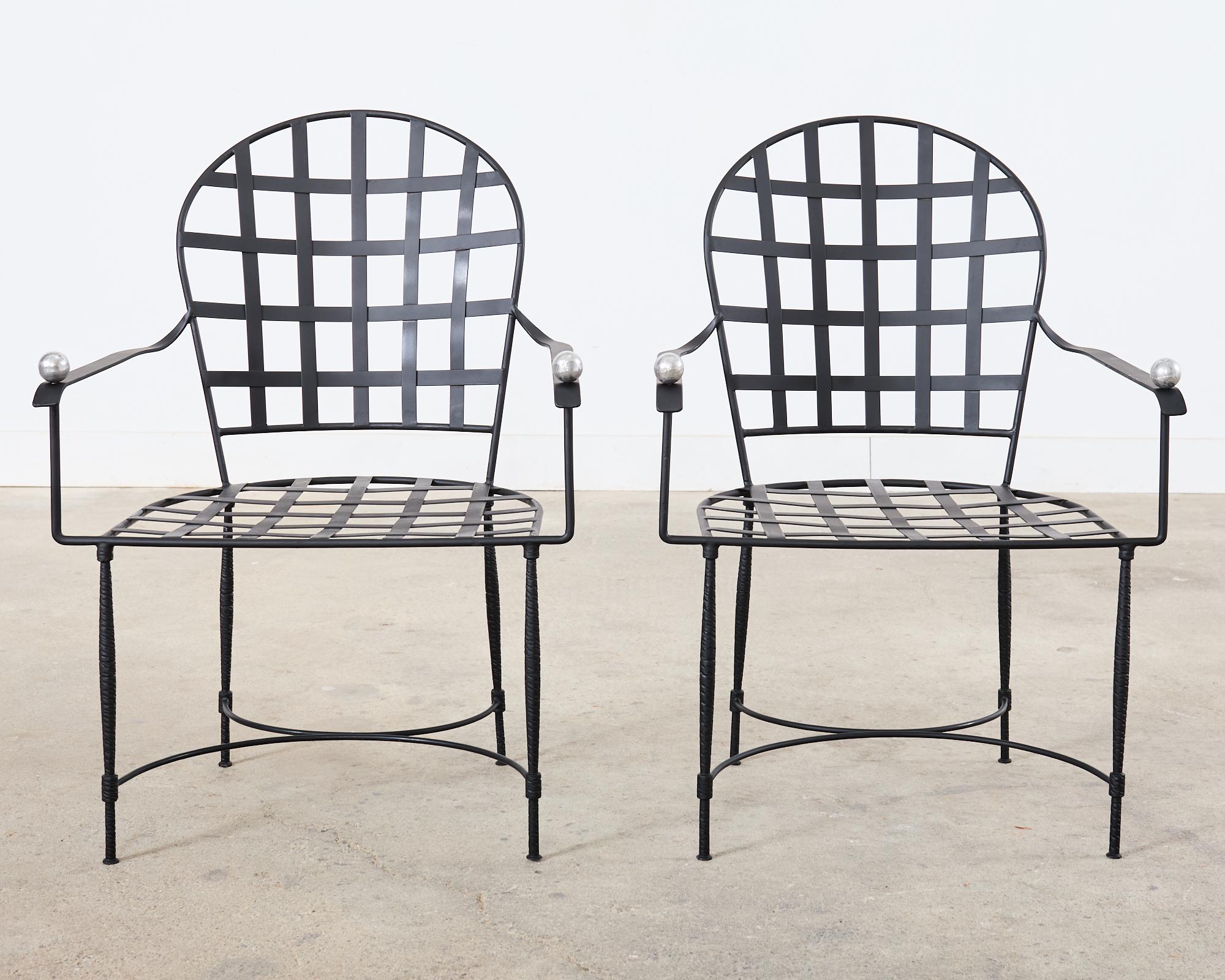 Pair of Mario Papperzini for Salterini Style Garden Dining Chairs  For Sale 4