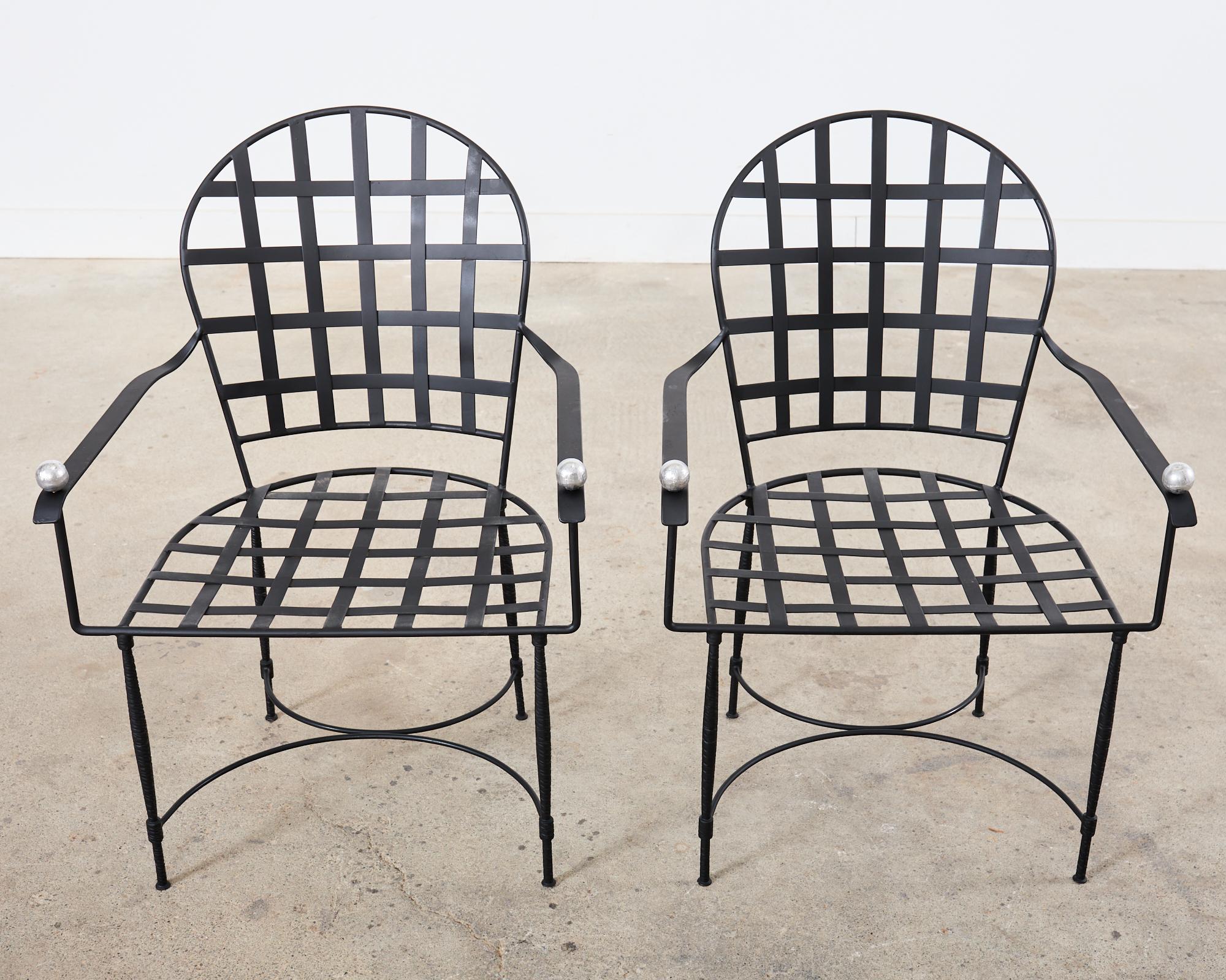 Pair of Mario Papperzini for Salterini Style Garden Dining Chairs  For Sale 5