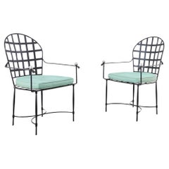 Used Pair of Mario Papperzini for Salterini Style Garden Dining Chairs 