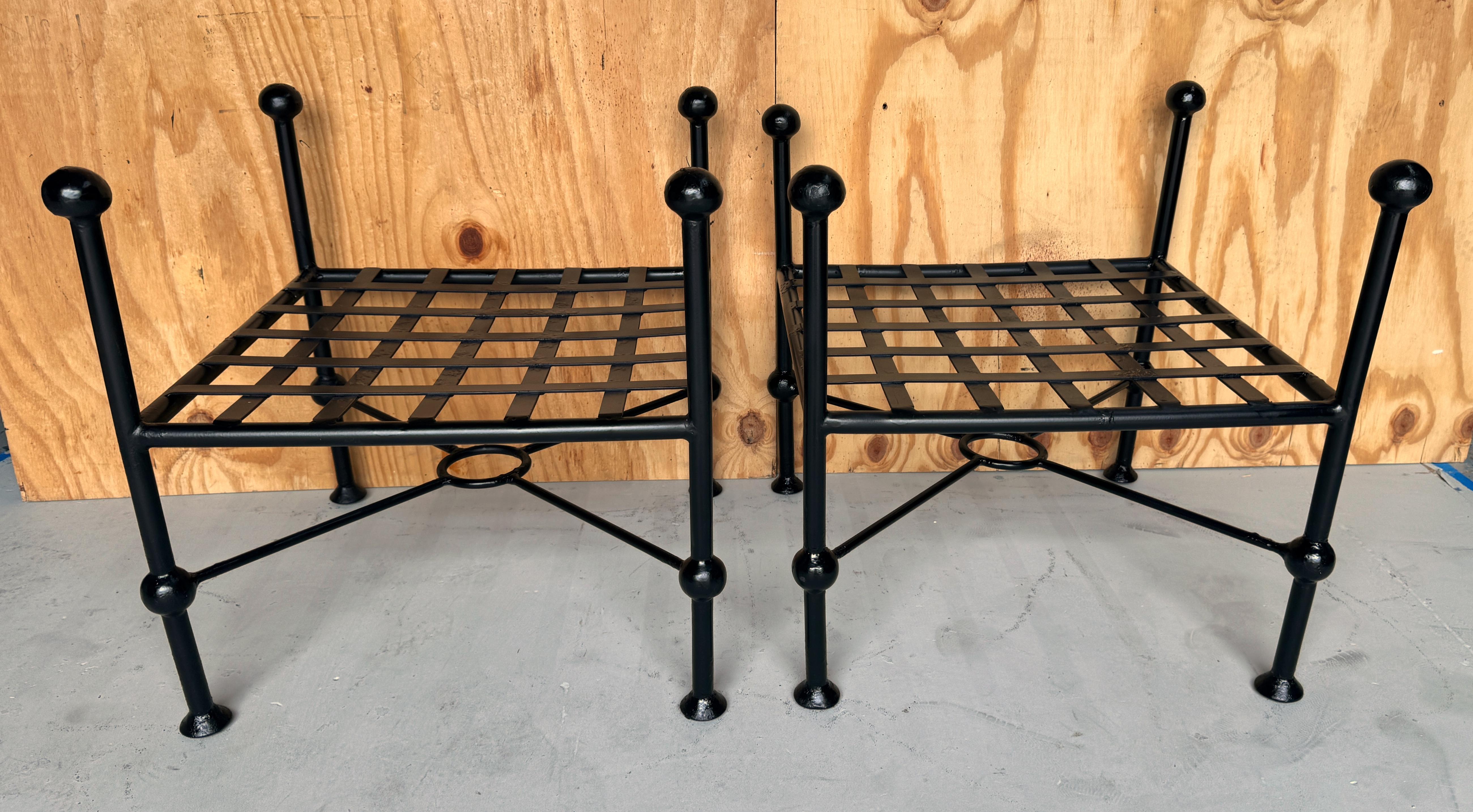 20th Century Pair of Mario Papperzinii Style Aluminum Benches For Sale