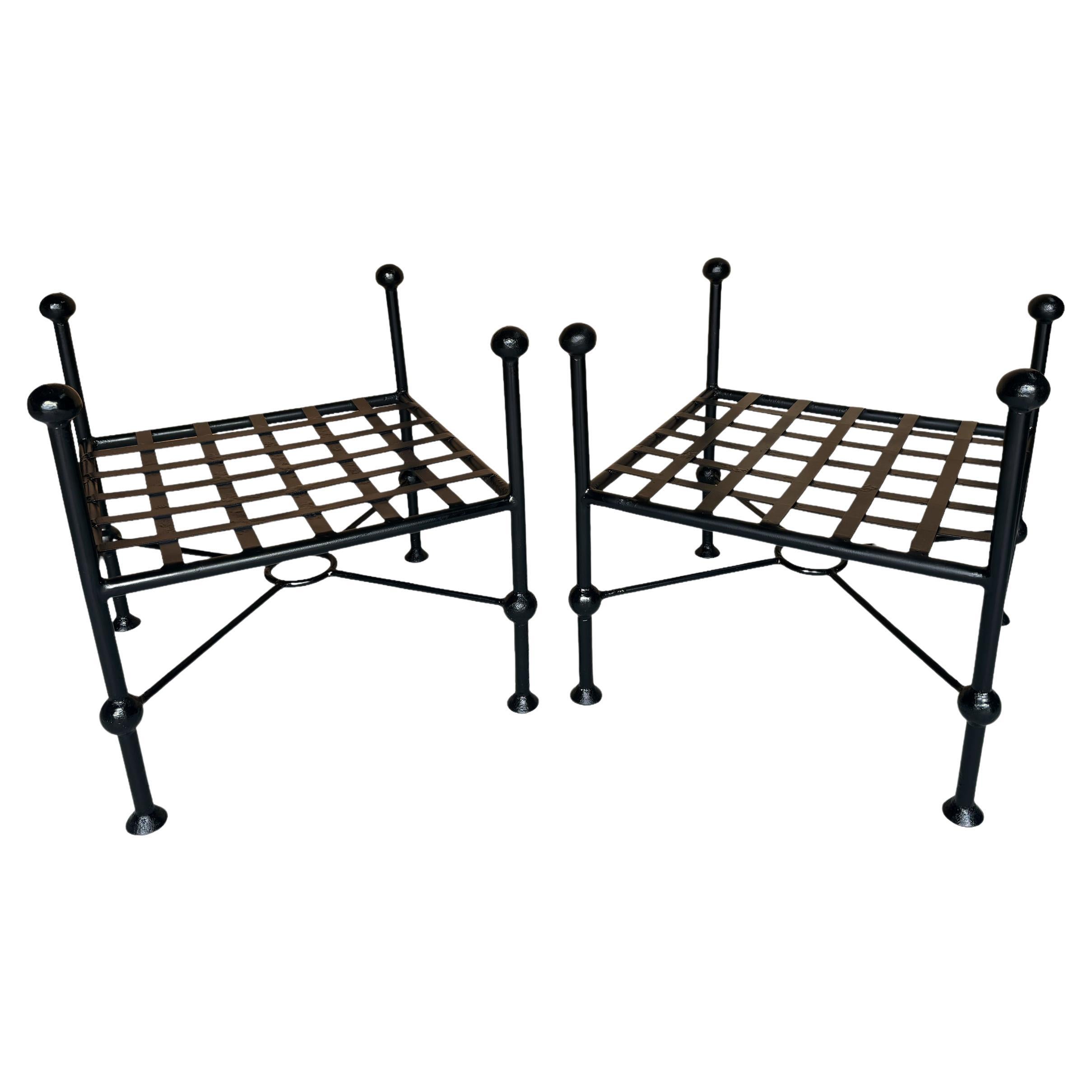 Pair of Mario Papperzinii Style Aluminum Benches For Sale