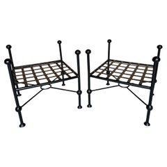 Pair of Mario Papperzinii Style Aluminum Benches