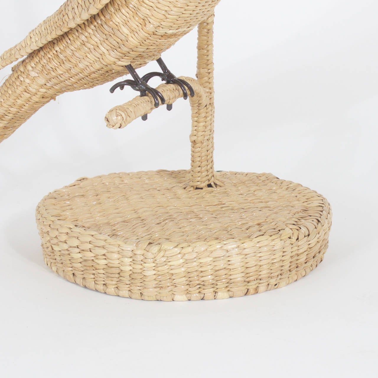 Hand-Woven Pair of Mario Torres Cockatoo Table Lamps
