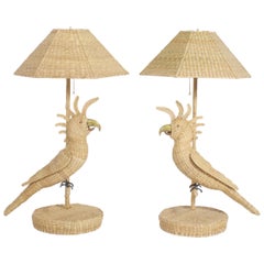 Vintage Pair of Mario Torres Cockatoo Table Lamps