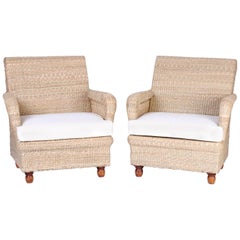 Pair of Mario Torres Wicker Armchairs