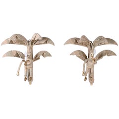 Pair of Mario Torres Wicker Monkey Sconces