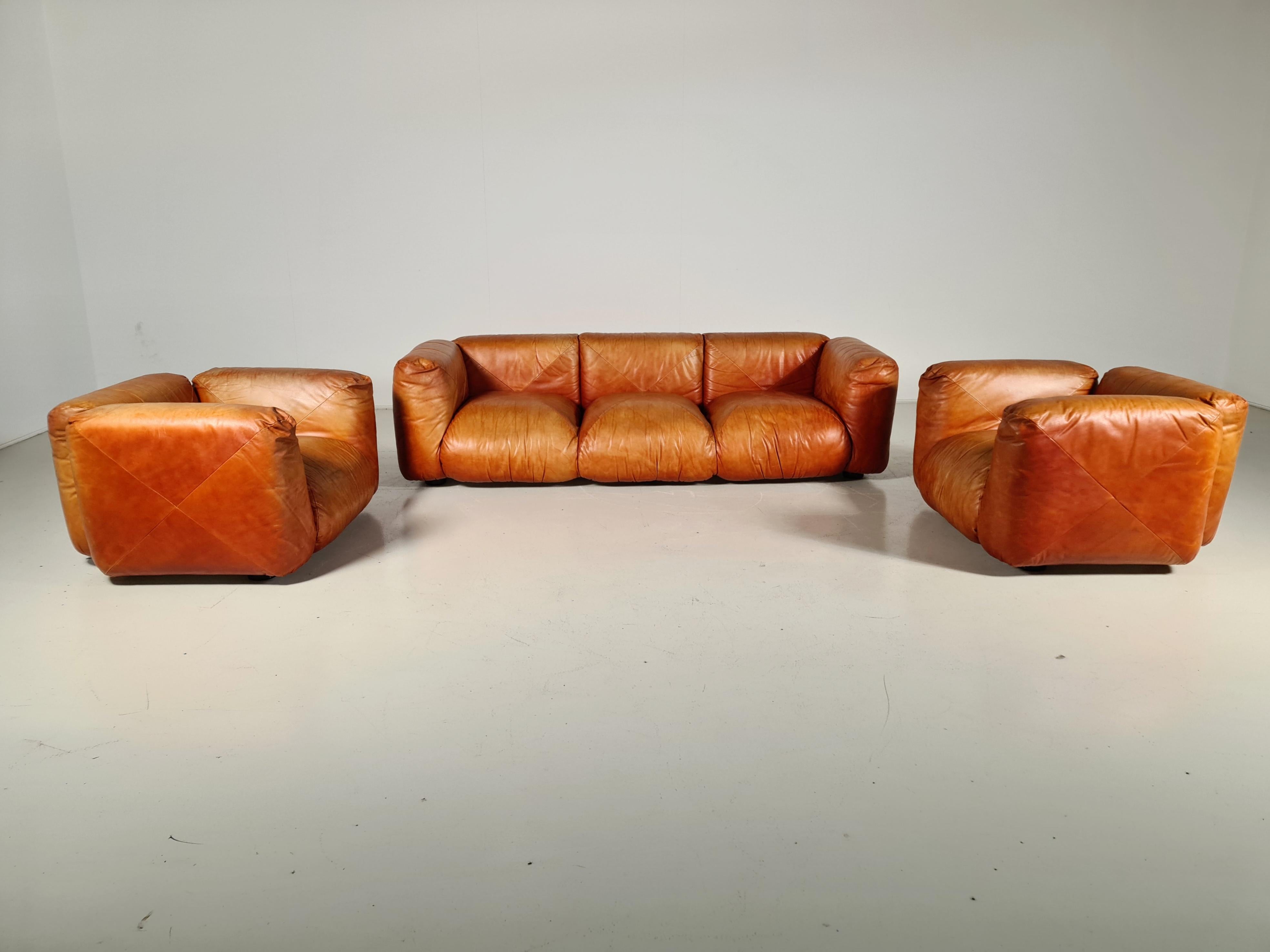 Mid-Century Modern  Marius & Marius 3-Seater Sofa by Mario Marenco for Arflex, 1970s