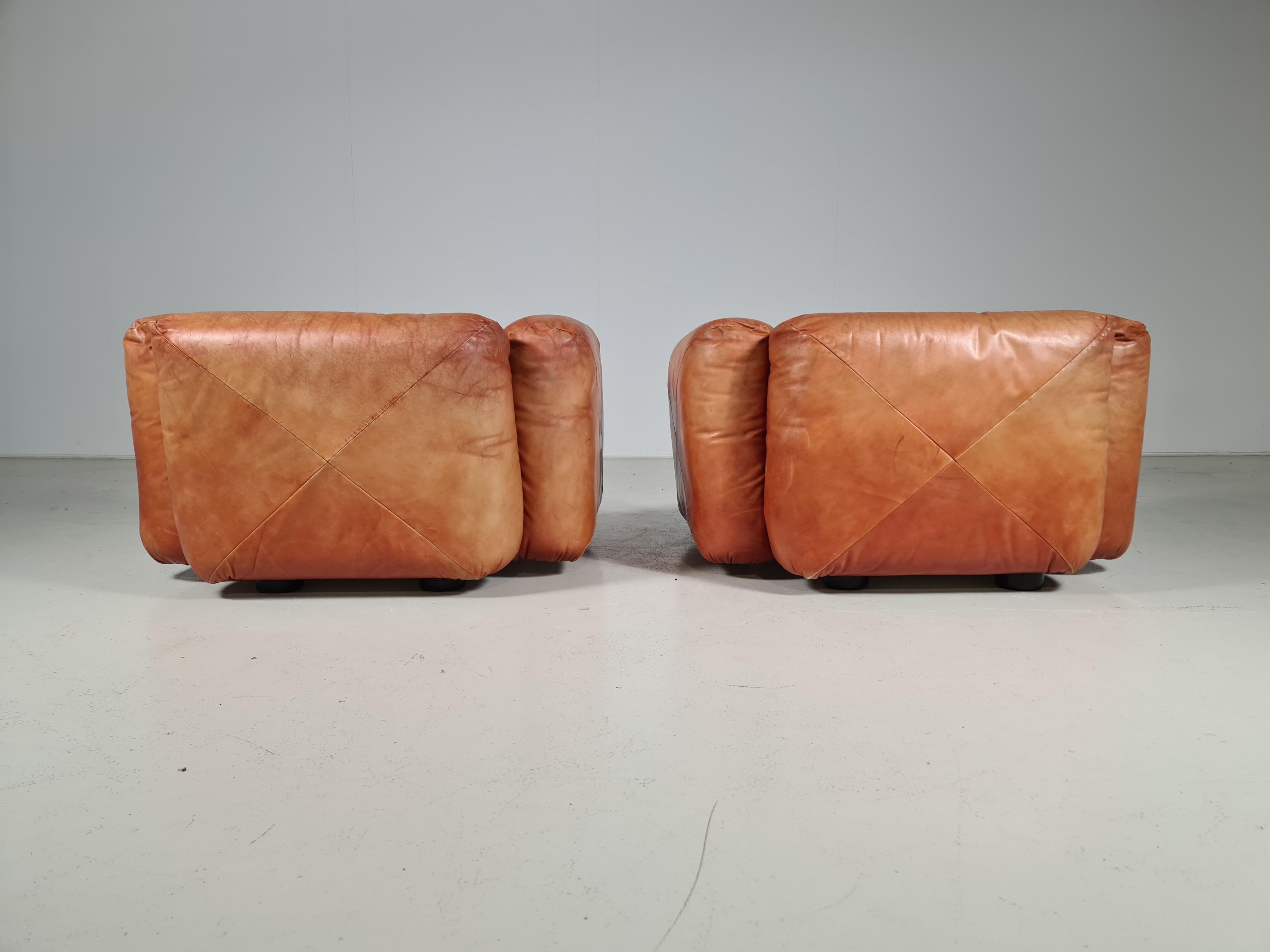 Pair of Marius & Marius Lounge Chairs by Mario Marenco for Arflex, 1970s In Good Condition In amstelveen, NL
