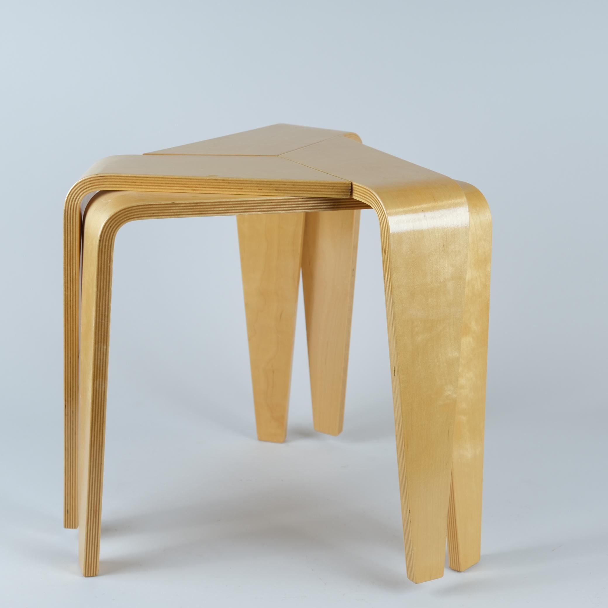 Pair of Marke Niskala-Luostarinen Dismantable Stools, Oy Stockmann Ab, 1950s For Sale 6