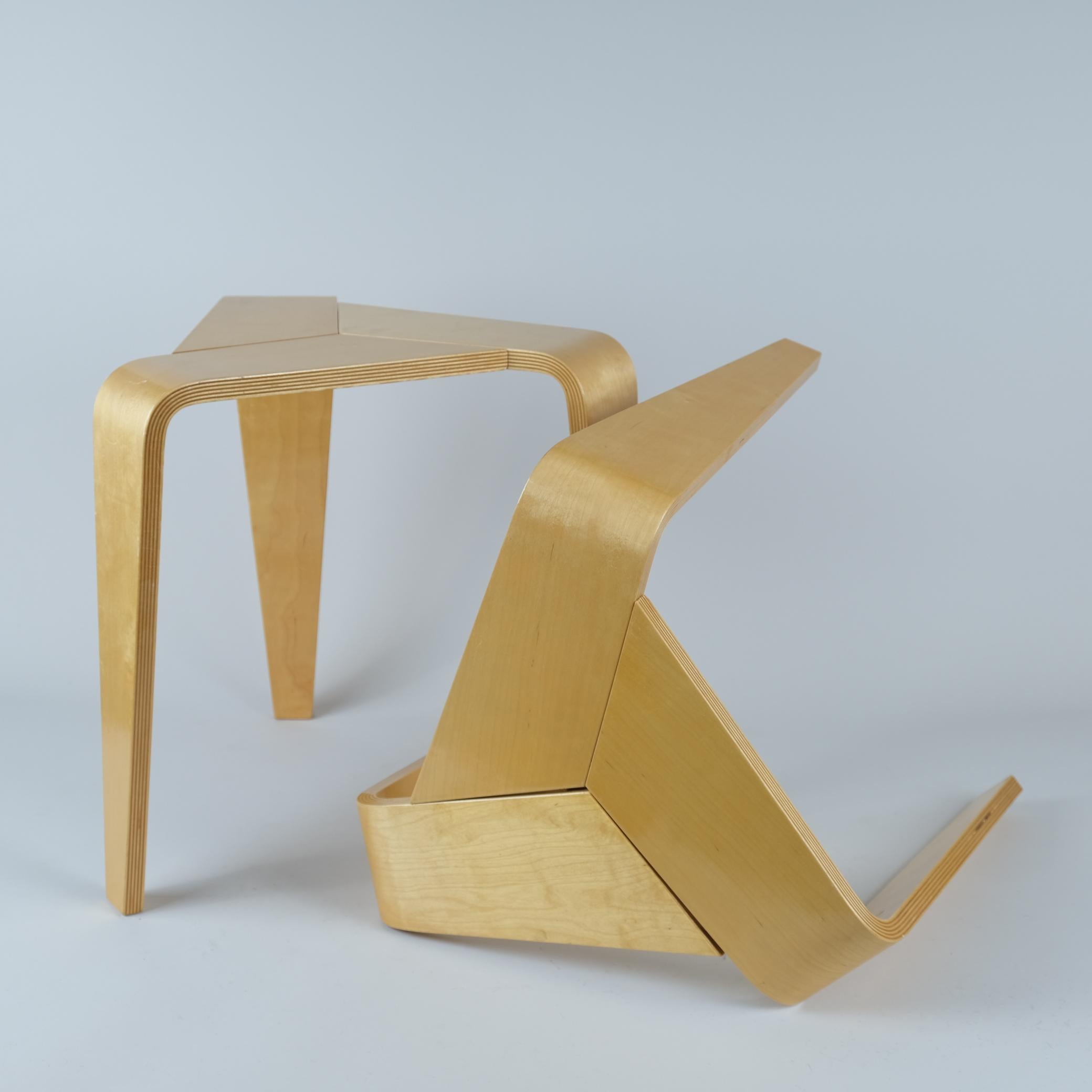 Scandinavian Modern Pair of Marke Niskala-Luostarinen Dismantable Stools, Oy Stockmann Ab, 1950s For Sale