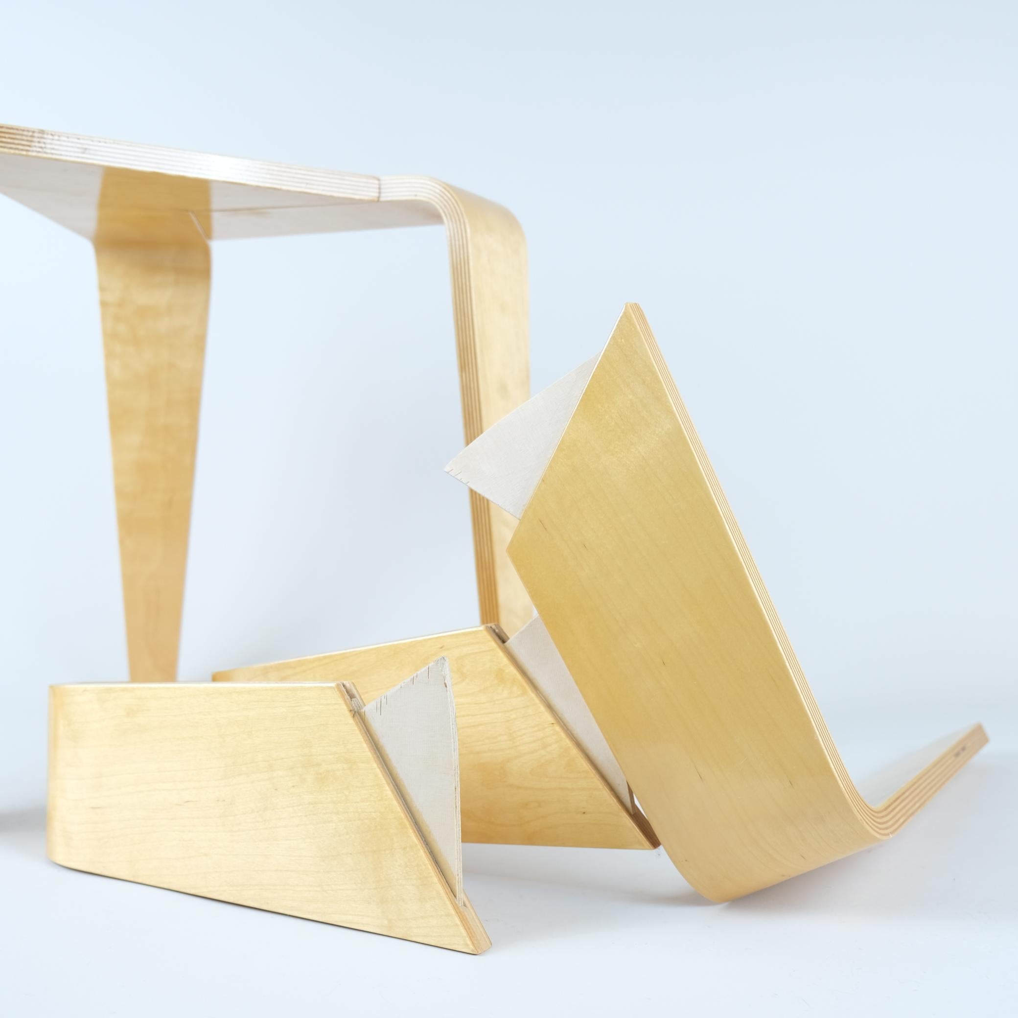 Birch Pair of Marke Niskala-Luostarinen Dismantable Stools, Oy Stockmann Ab, 1950s For Sale
