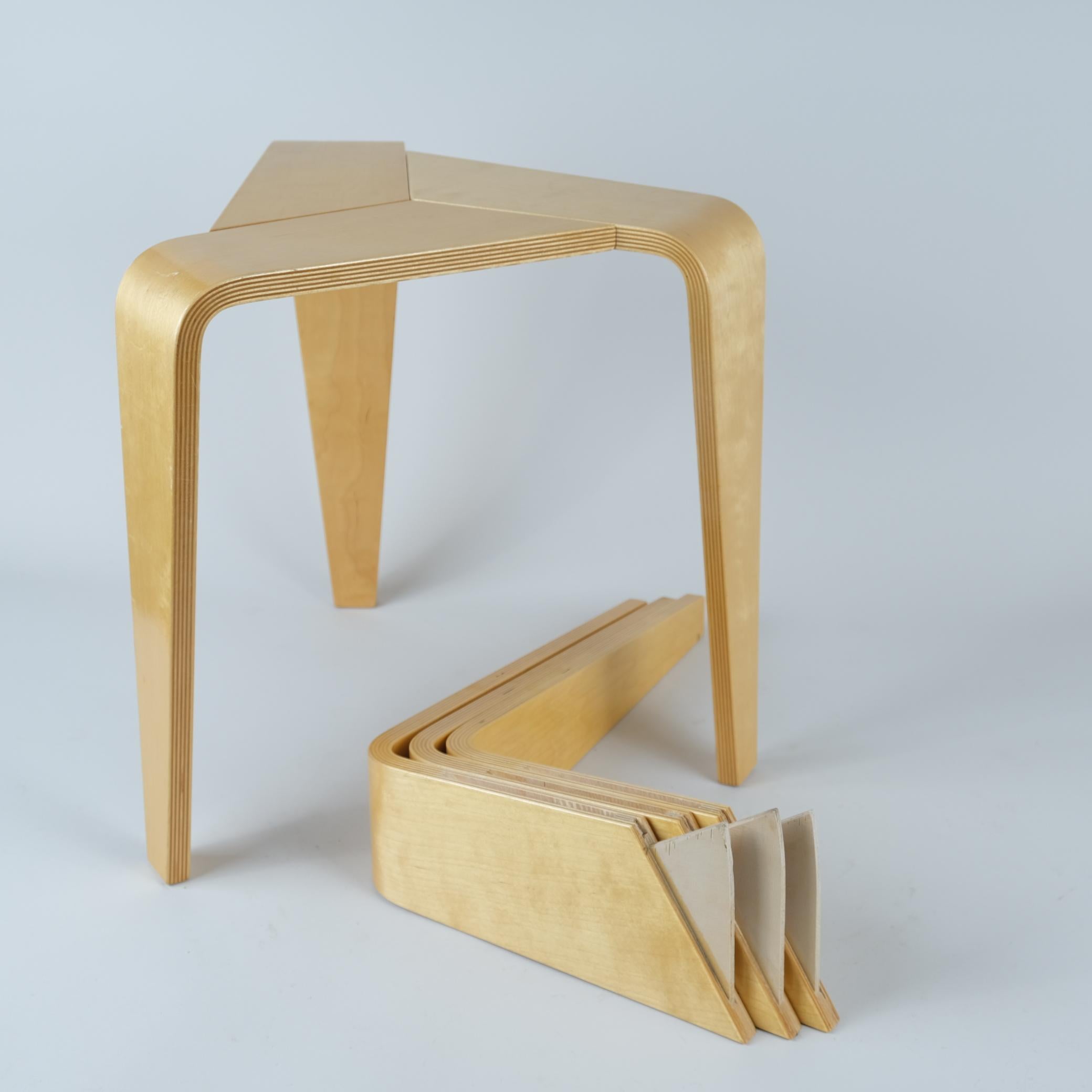 Pair of Marke Niskala-Luostarinen Dismantable Stools, Oy Stockmann Ab, 1950s For Sale 2