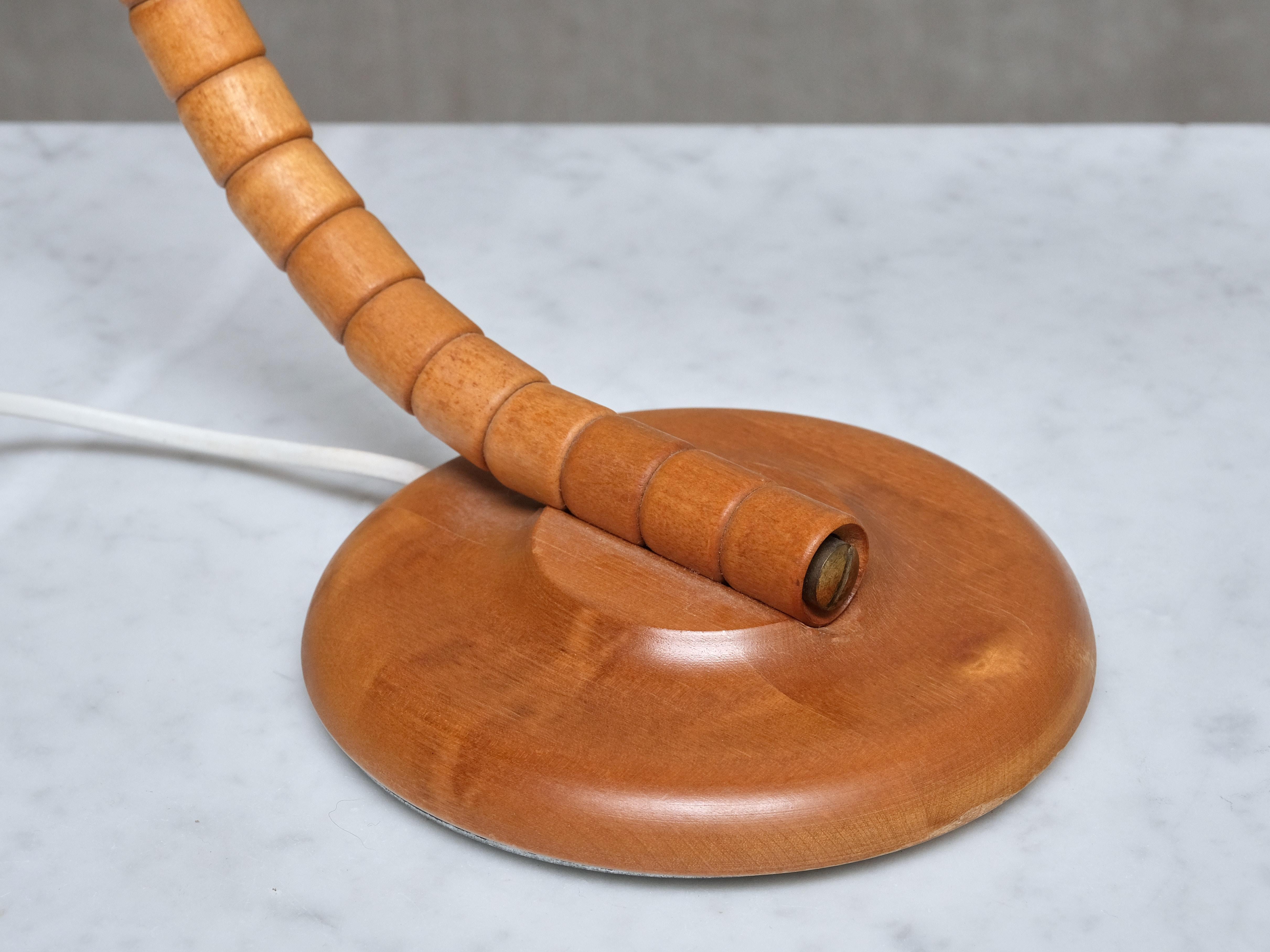 Paar Markslöjd skulpturale verstellbare Tischlampen aus Buche, Schweden, 1960er Jahre im Angebot 5