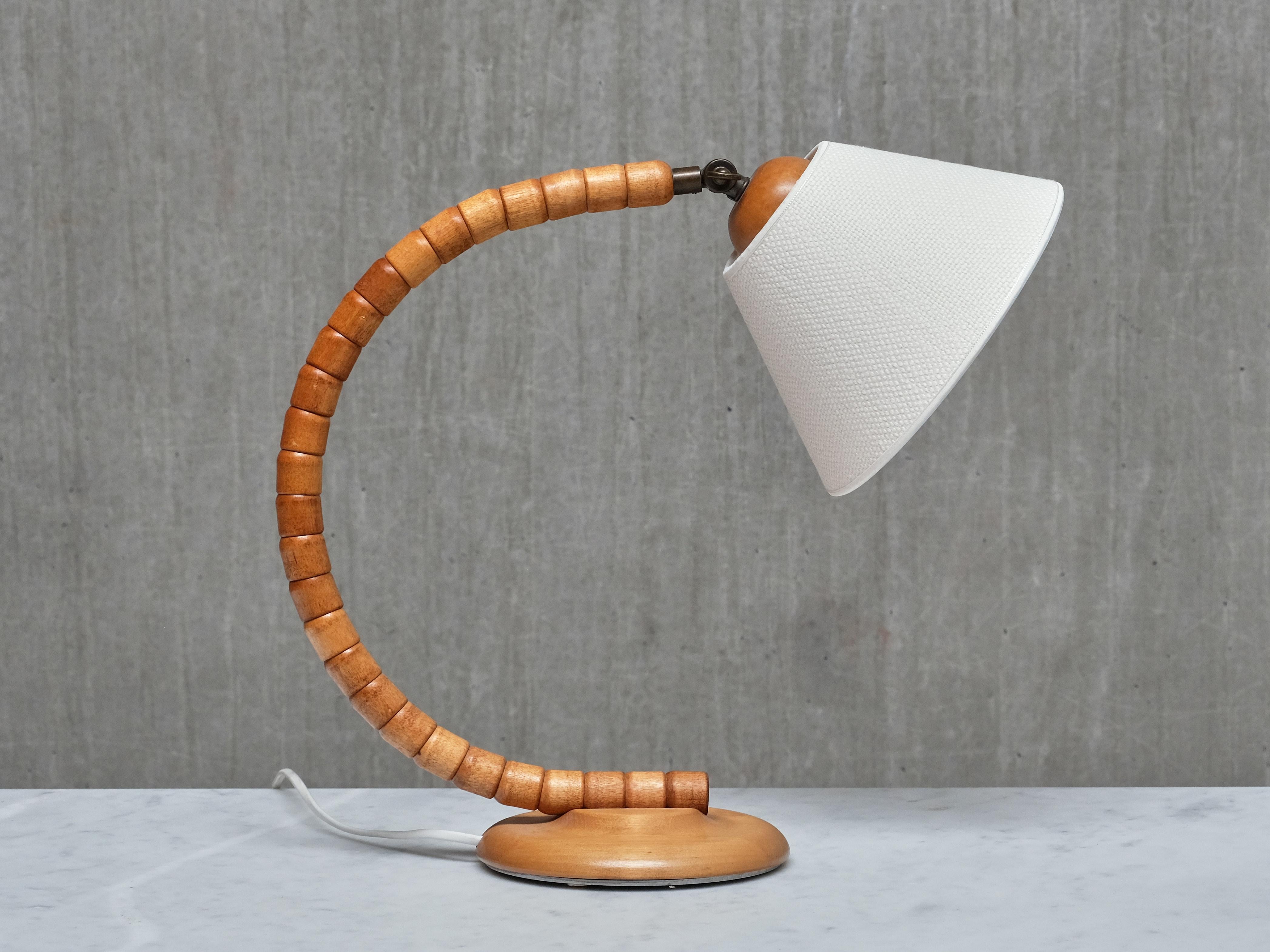 Paar Markslöjd skulpturale verstellbare Tischlampen aus Buche, Schweden, 1960er Jahre im Angebot 2
