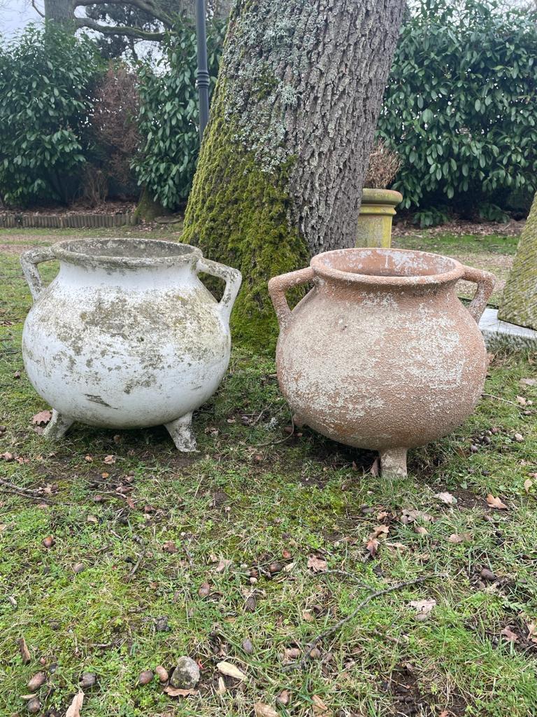 Swiss Pair of Marmite Cauldron Form Planters Designed by Willy Guhl