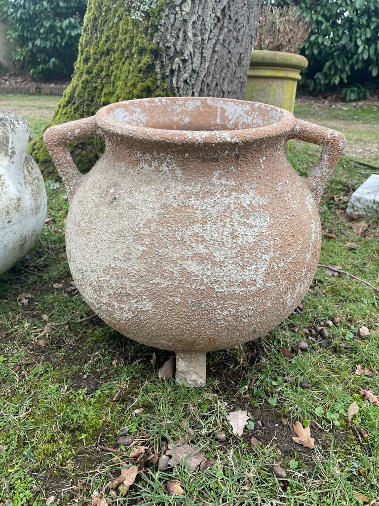 Cast Pair of Marmite Cauldron Form Planters Designed by Willy Guhl