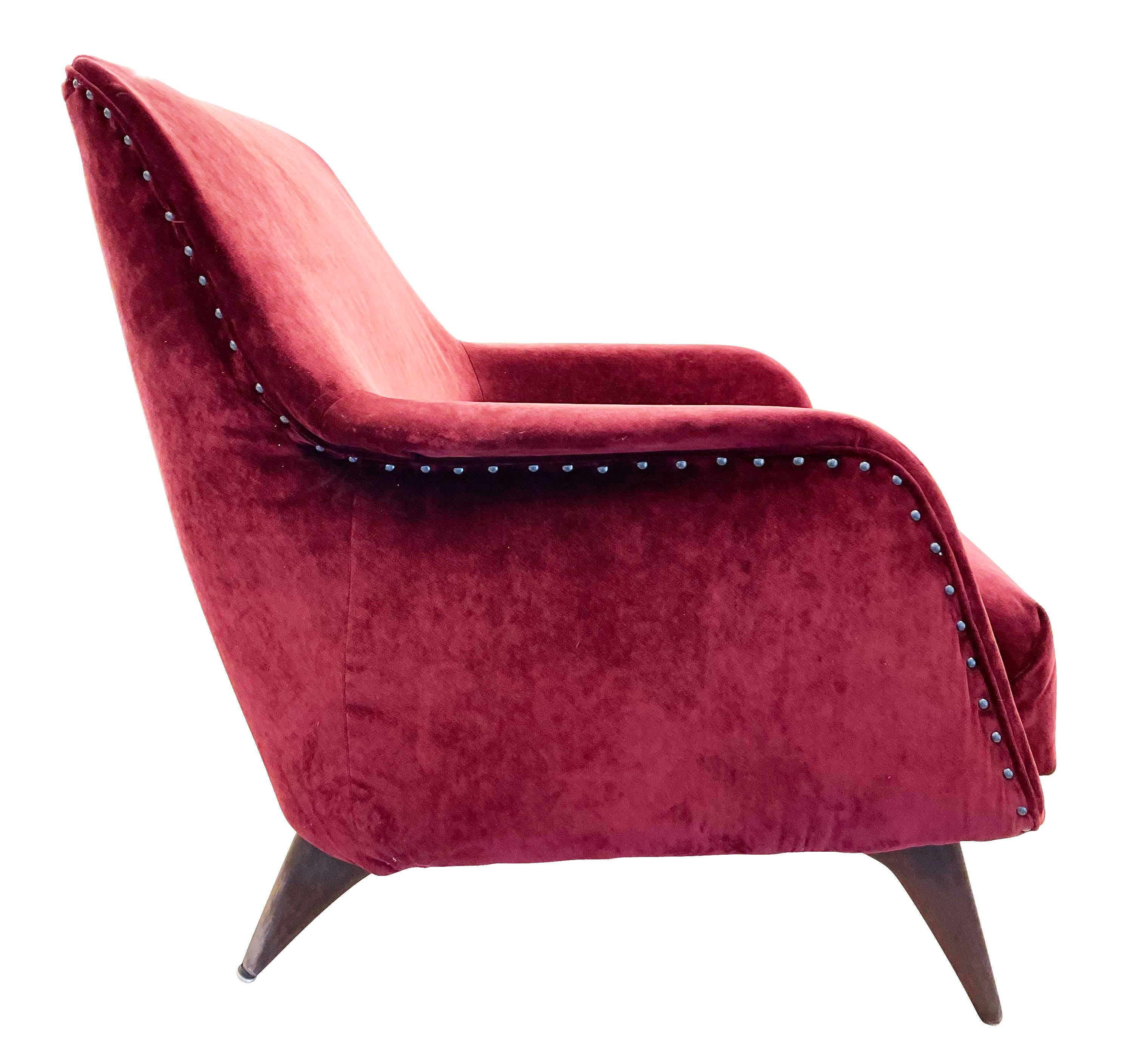 maroon armchairs