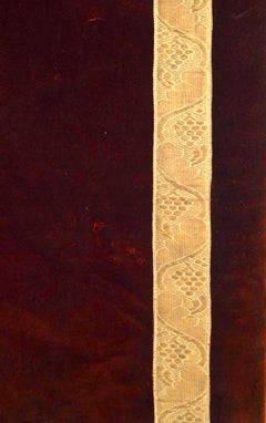 Pair of Maroon Velvet Metallic Thread Narrow Drapes