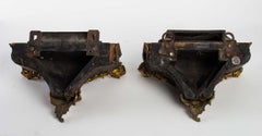 Paire de Consoles en Marqueterie et Bronze Doré