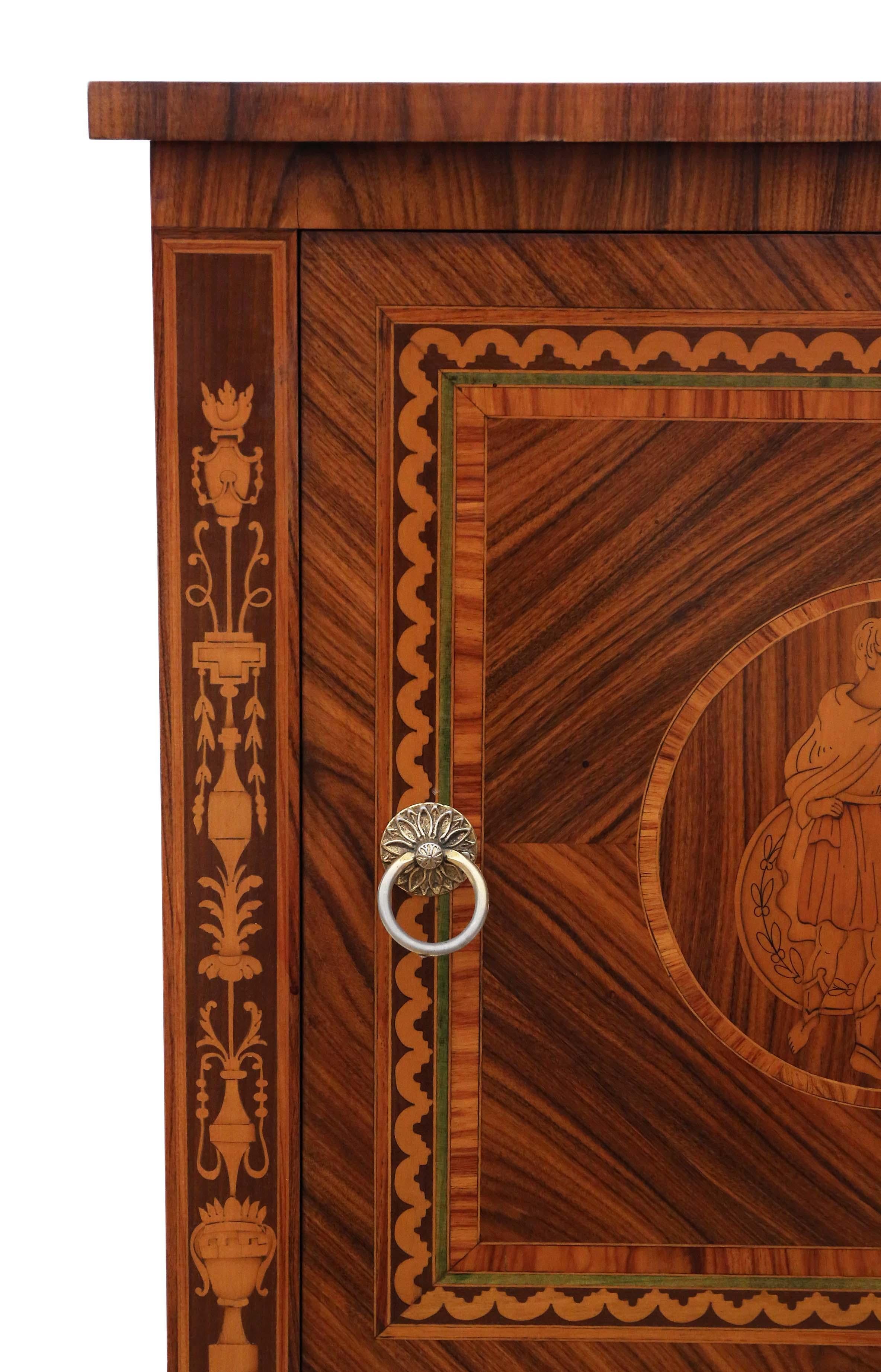 Pair of Marquetry Bedside Tables Cupboards 6