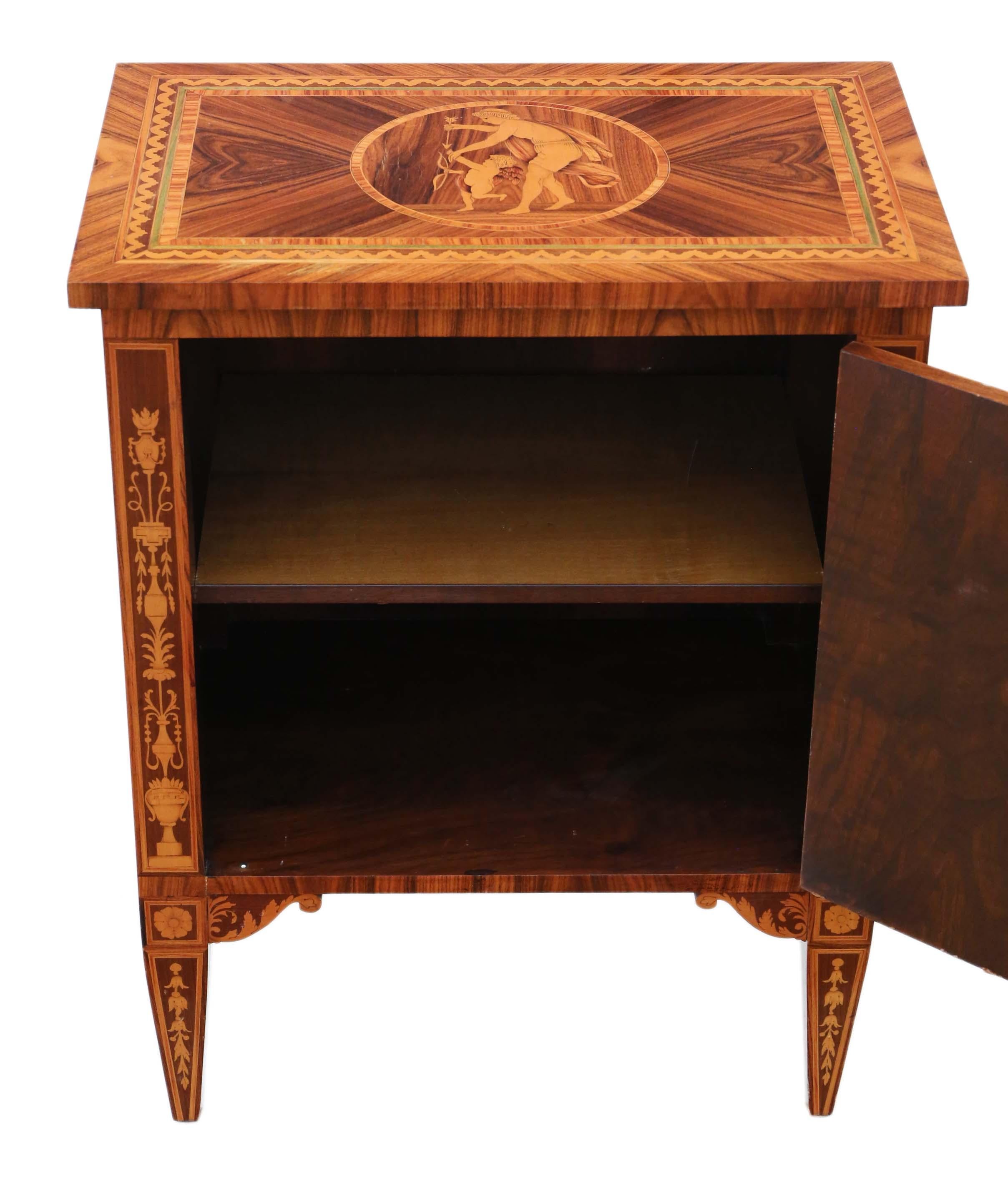 Pair of Marquetry Bedside Tables Cupboards 7