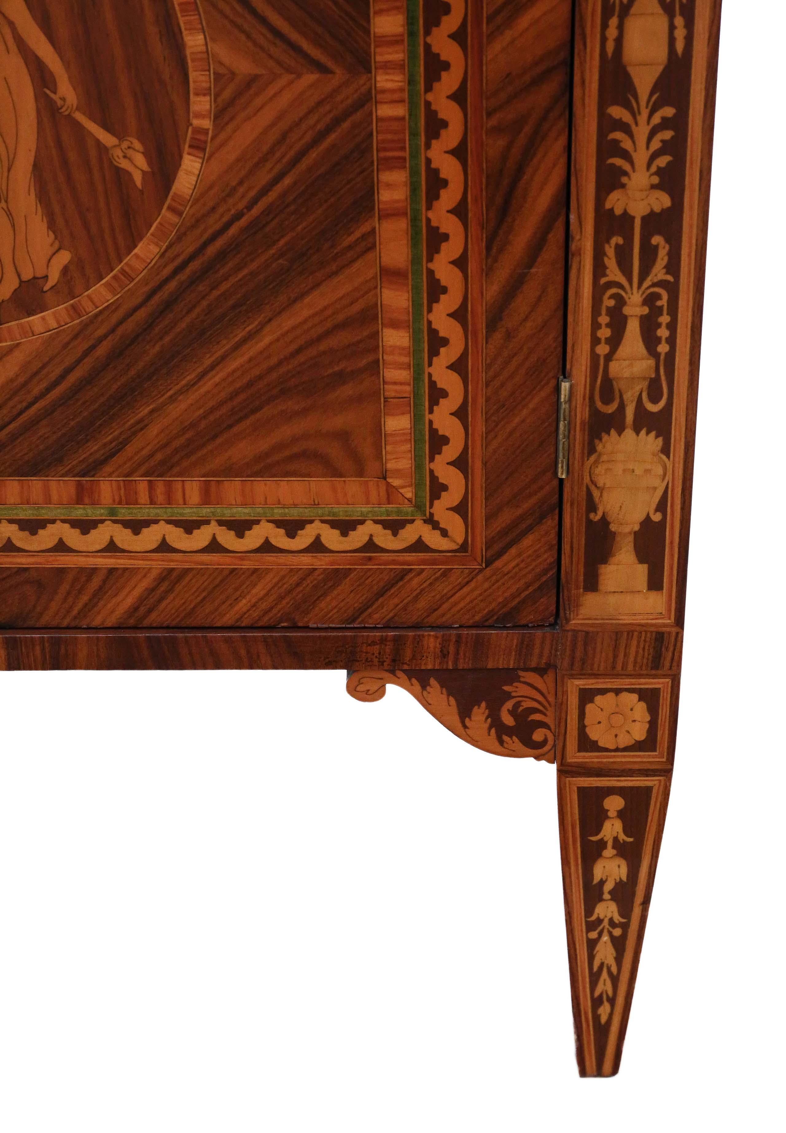 Pair of Marquetry Bedside Tables Cupboards 4