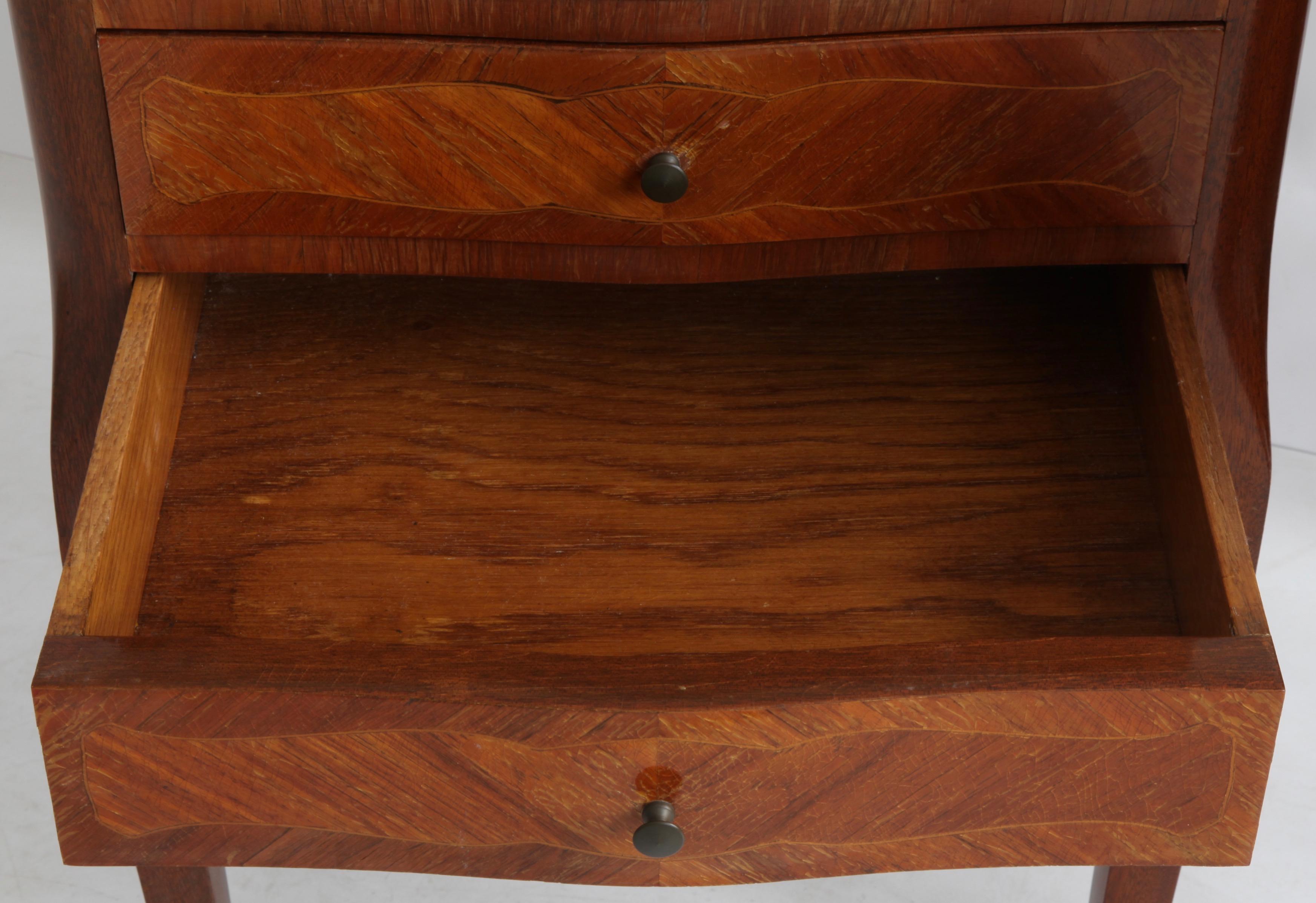 Pair of Marquetry Bedside Tables Louis XV Style 3