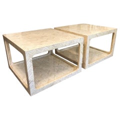 Pair of Marquetry Bonne Tables by Maison Jansen