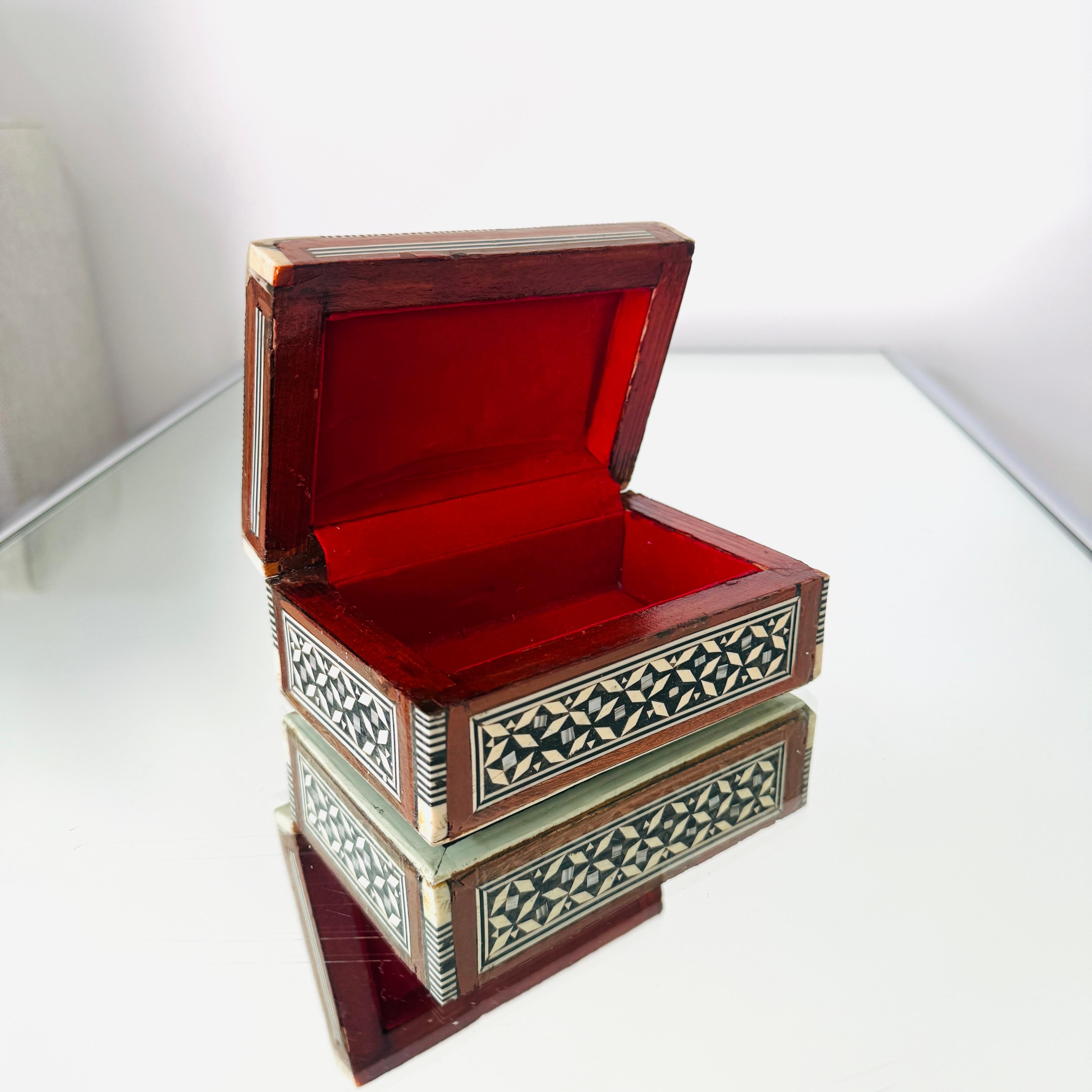 Pair of Marquetry Boxes with Mosaic Mother of Pearl Inlays, Middle East, c. 1960 For Sale 2