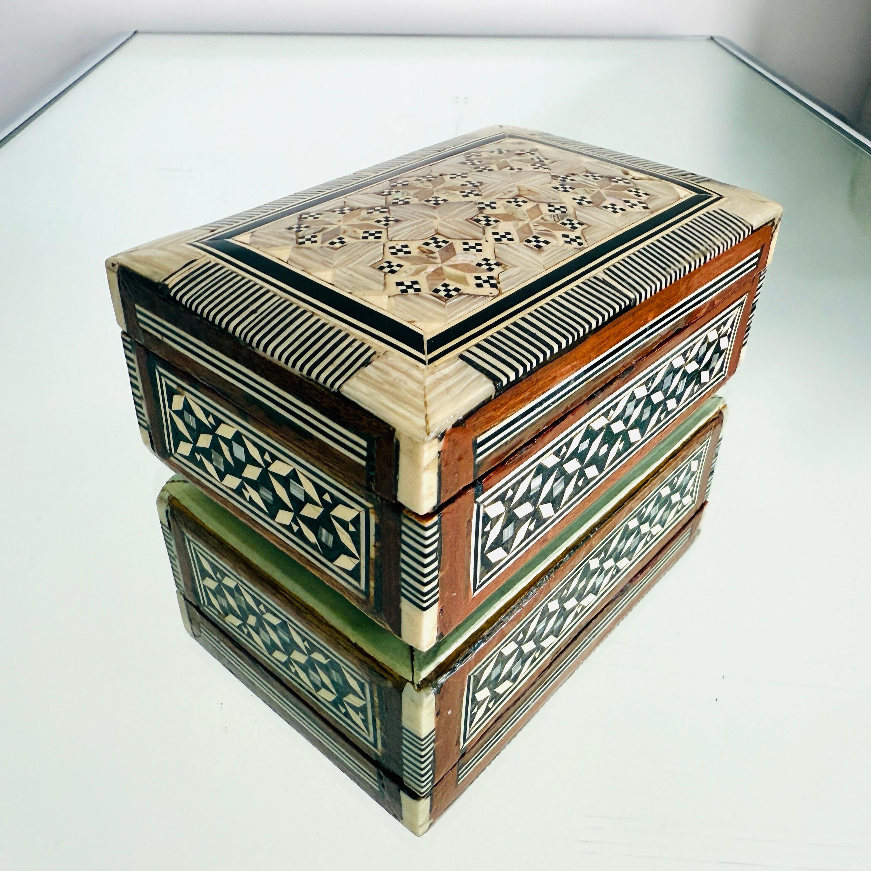 Pair of Marquetry Boxes with Mosaic Mother of Pearl Inlays, Middle East, c. 1960 For Sale 3