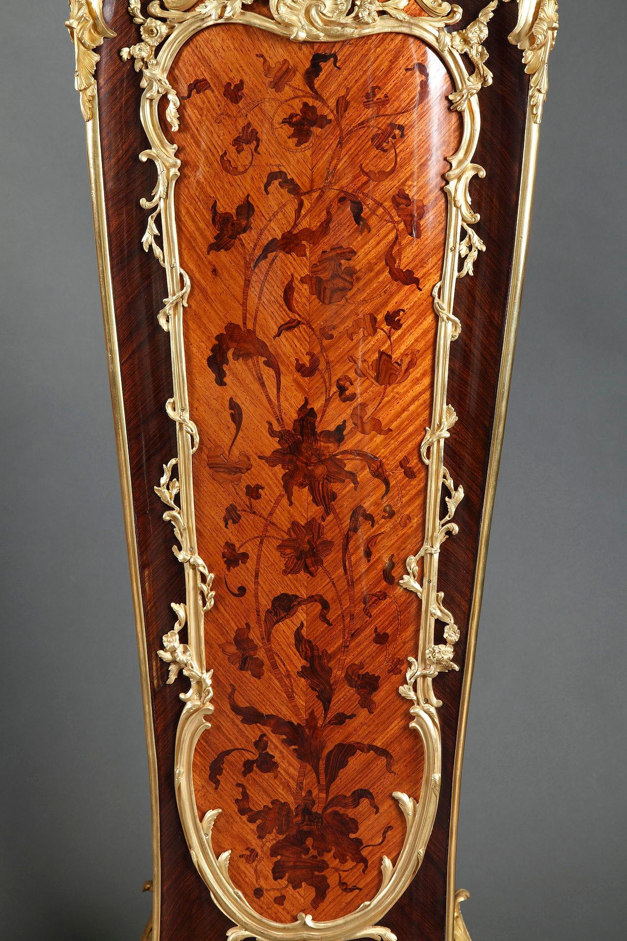 Marbre de Brescia Paire de piédestaux de marqueterie attribués à la Maison Millet, France, vers 1890 en vente