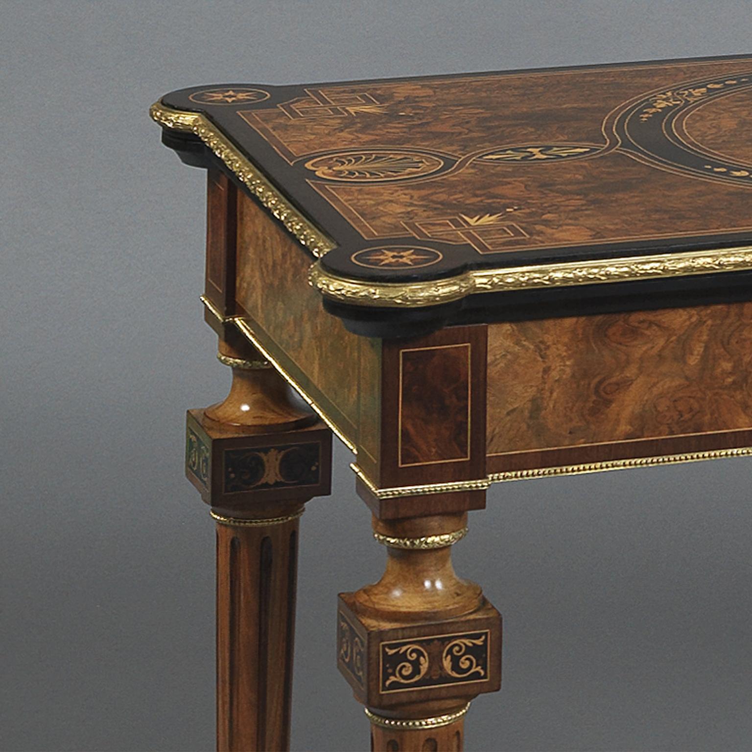 Pair of Marquetry Inlaid Card Tables with Sèvres Style Plaques, circa 1870 In Good Condition For Sale In Brighton, West Sussex