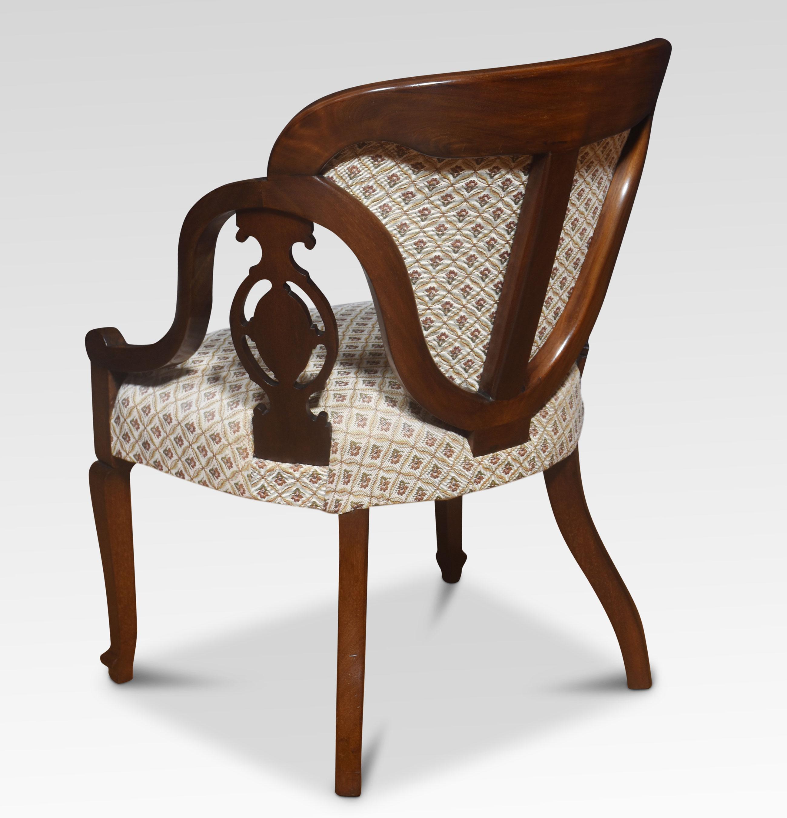 Paar Sessel aus Mahagoni mit Intarsien (19. Jahrhundert) im Angebot