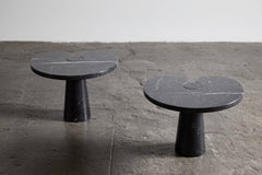 Pair of Marquina Marble Eros Occasional Tables by Angelo Mangiarotti for Skipper