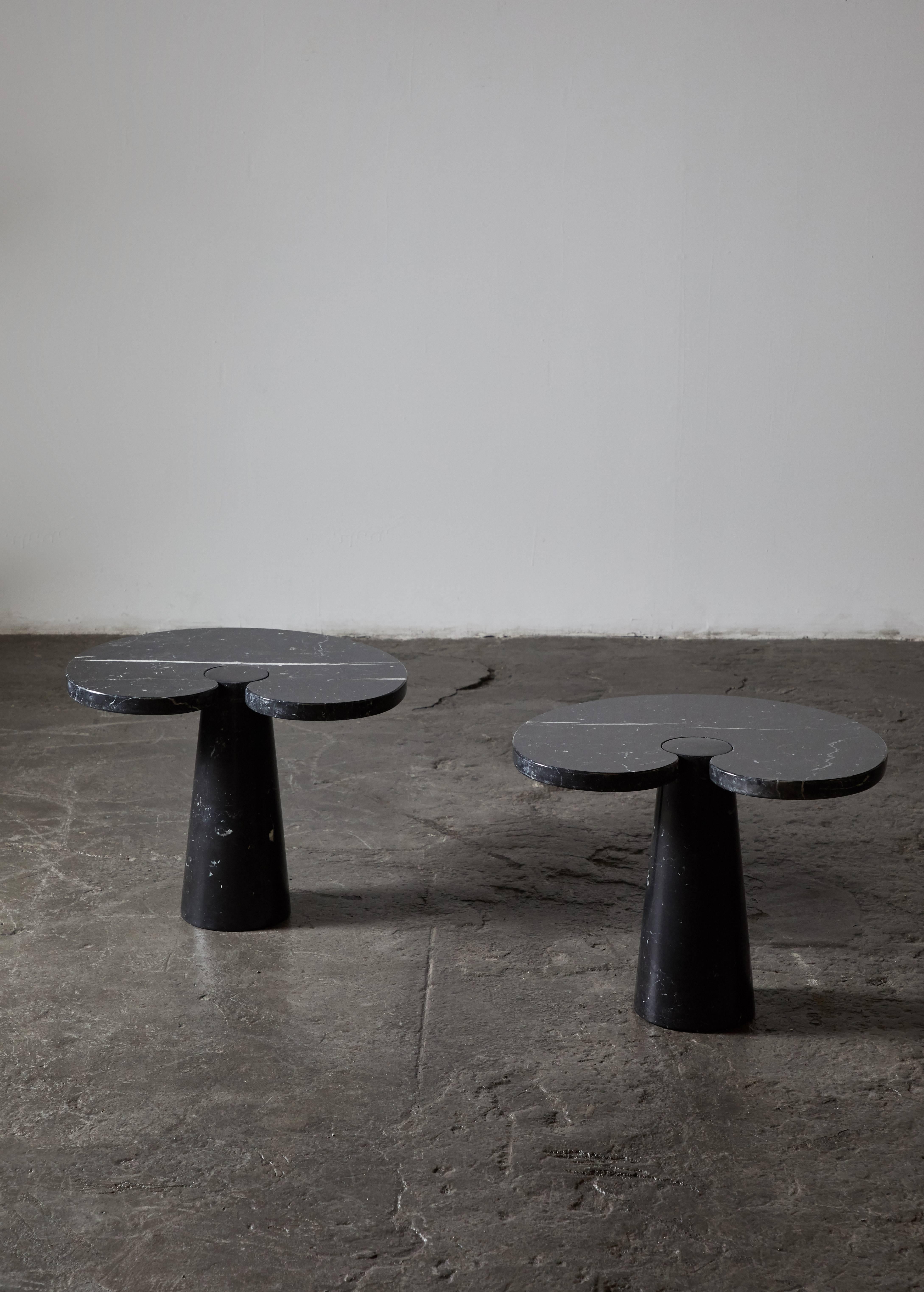Pair of Marquina Marble Eros Occasional Tables by Angelo Mangiarotti for Skipper 1