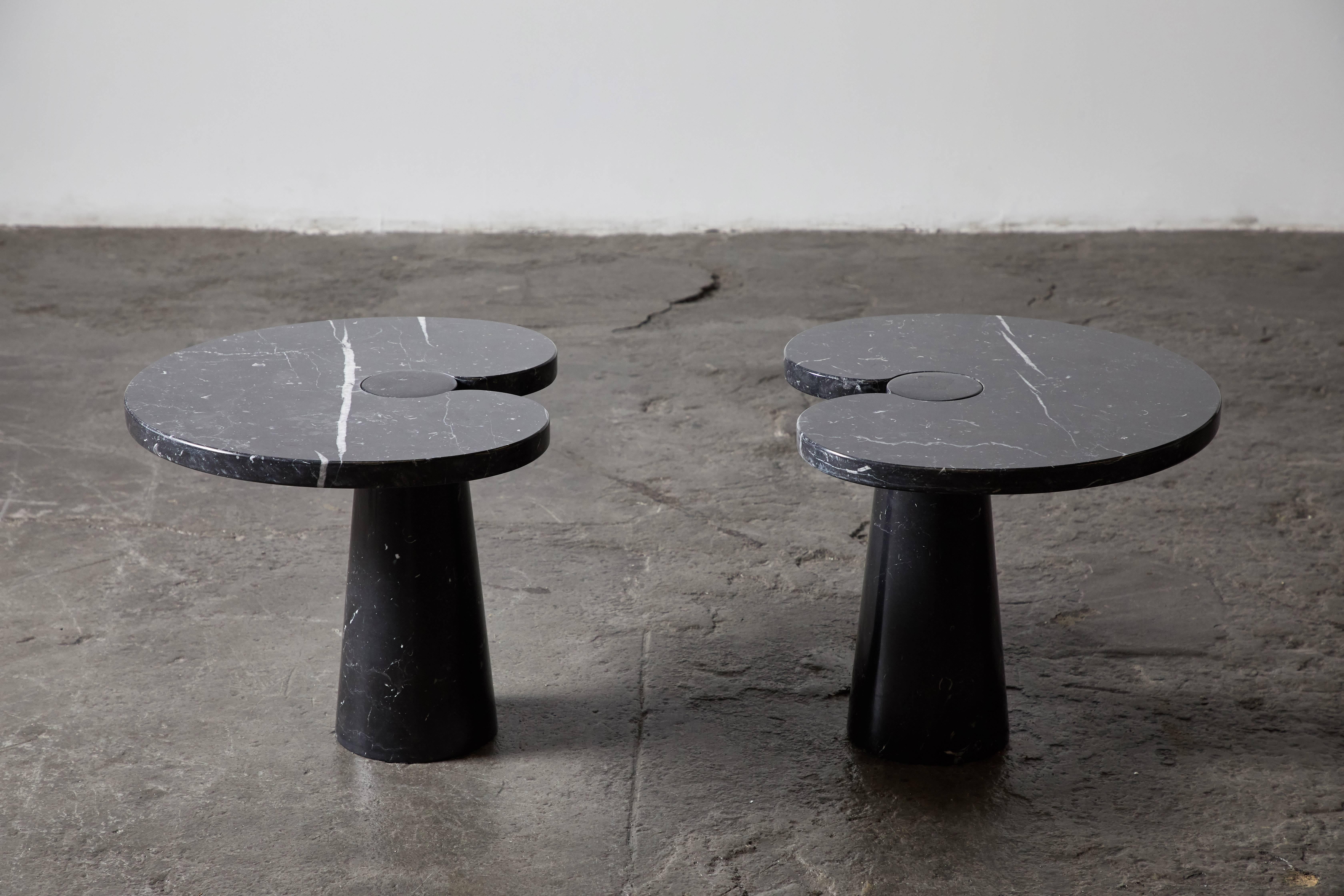 Pair of Marquina Marble Eros Occasional Tables by Angelo Mangiarotti for Skipper 2