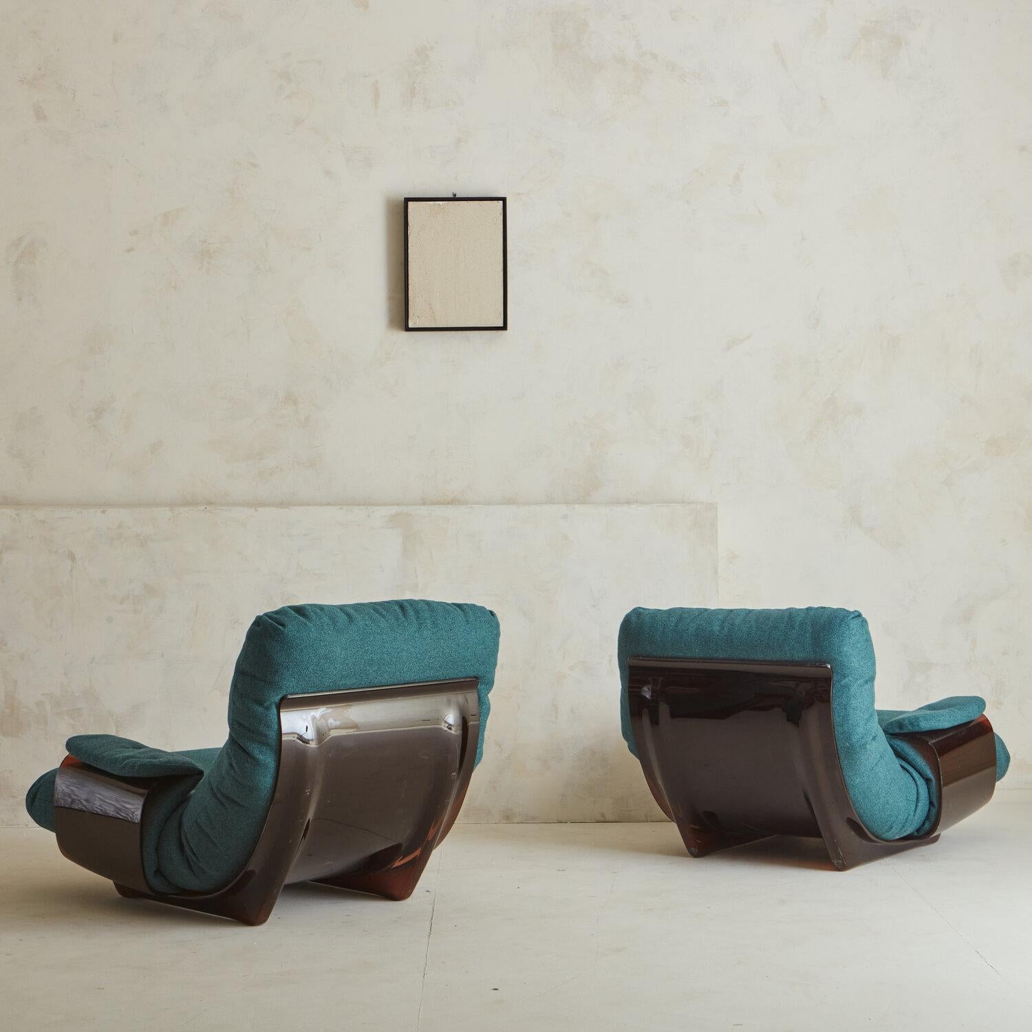 Late 20th Century Pair of Marsala Chairs in Original Fabric by Michel Ducaroy for Lignet Roset