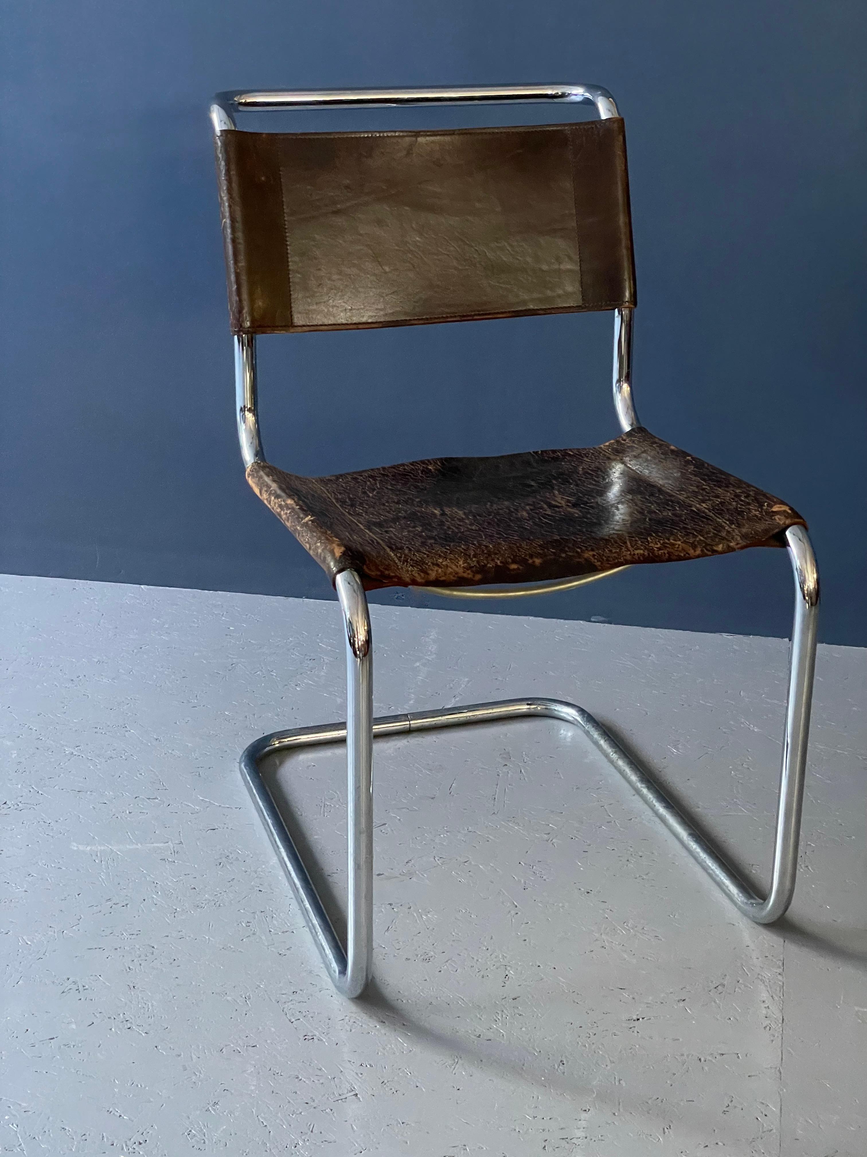 Metal Pair of Mart Stam S33 Chairs For Sale