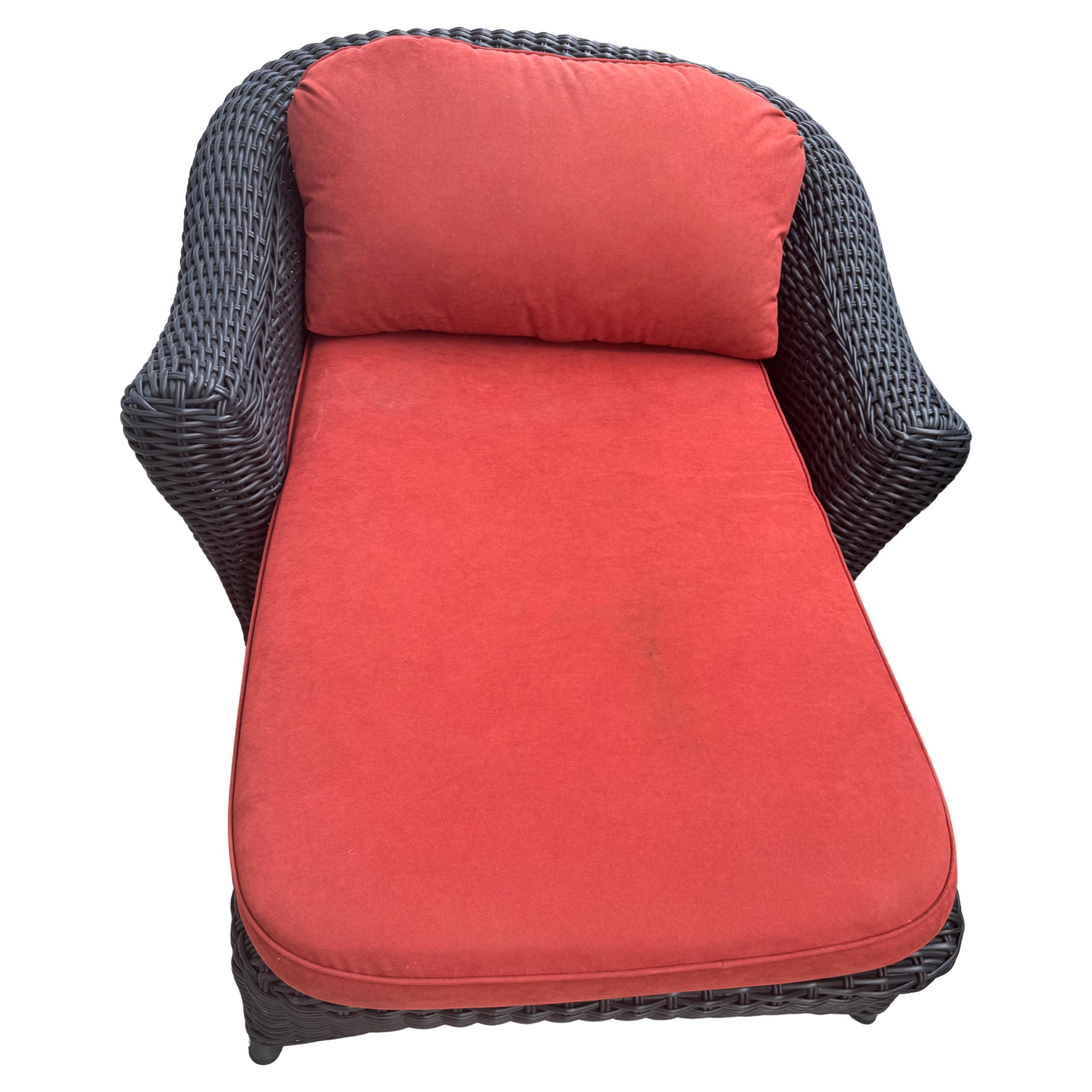 Pair of Martha Stewart Wicker Chaise Lounge In Good Condition For Sale In Pasadena, TX