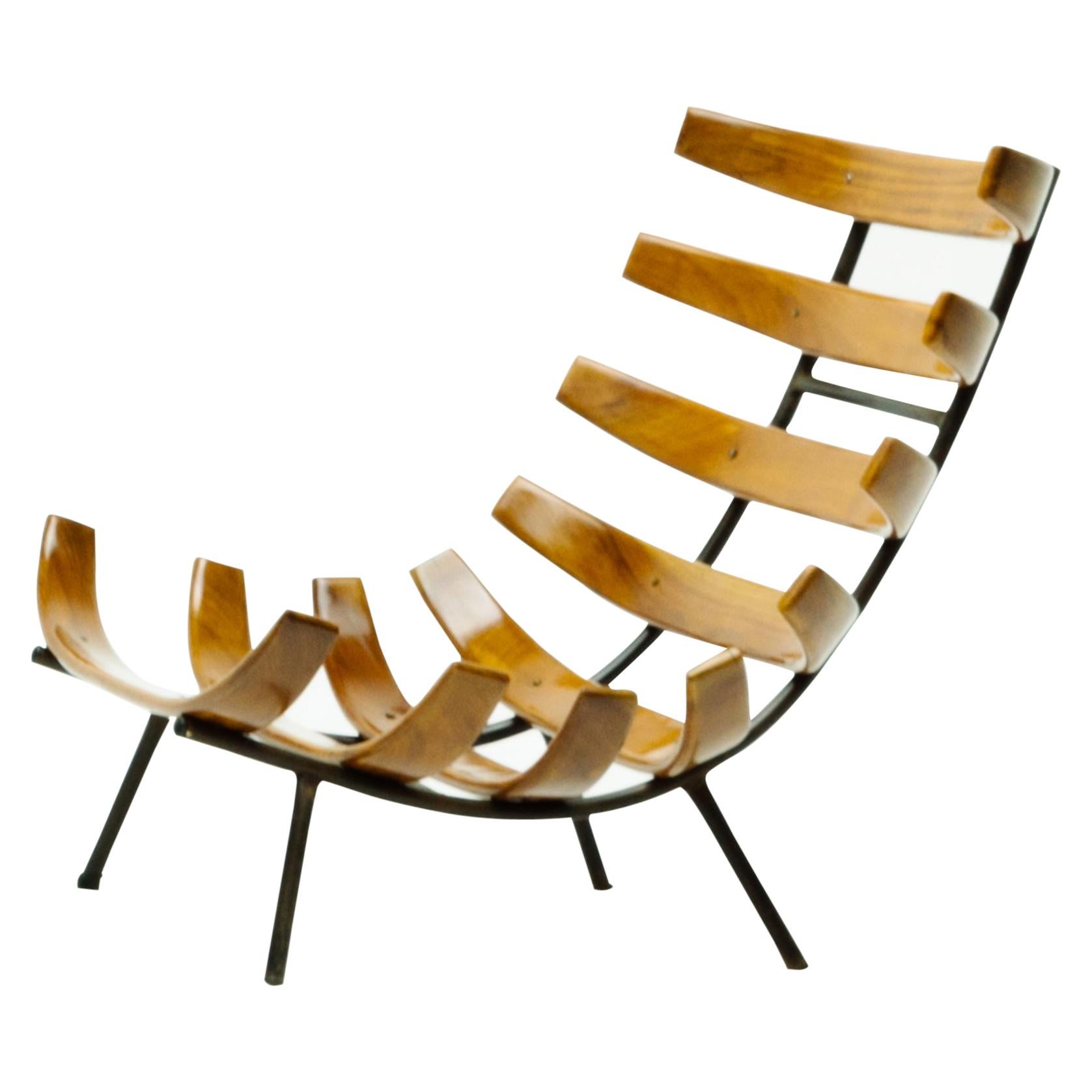 Pair of Martin Eisler and Carlo Hauner "Costela" Lounge Chair, Brazil, 1950s