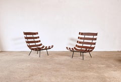Pair of Martin Eisler and Carlo Hauner Costela Lounge Chairs, Italy, 1950s
